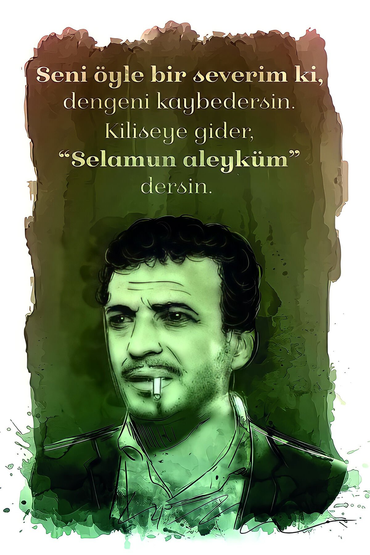 Yeşilçam Temalı Retro Ahşap Poster