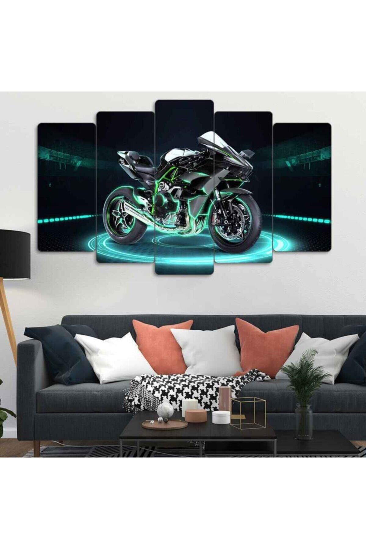 Kawasaki Ninja Motor - 5 Parçalı Tablo