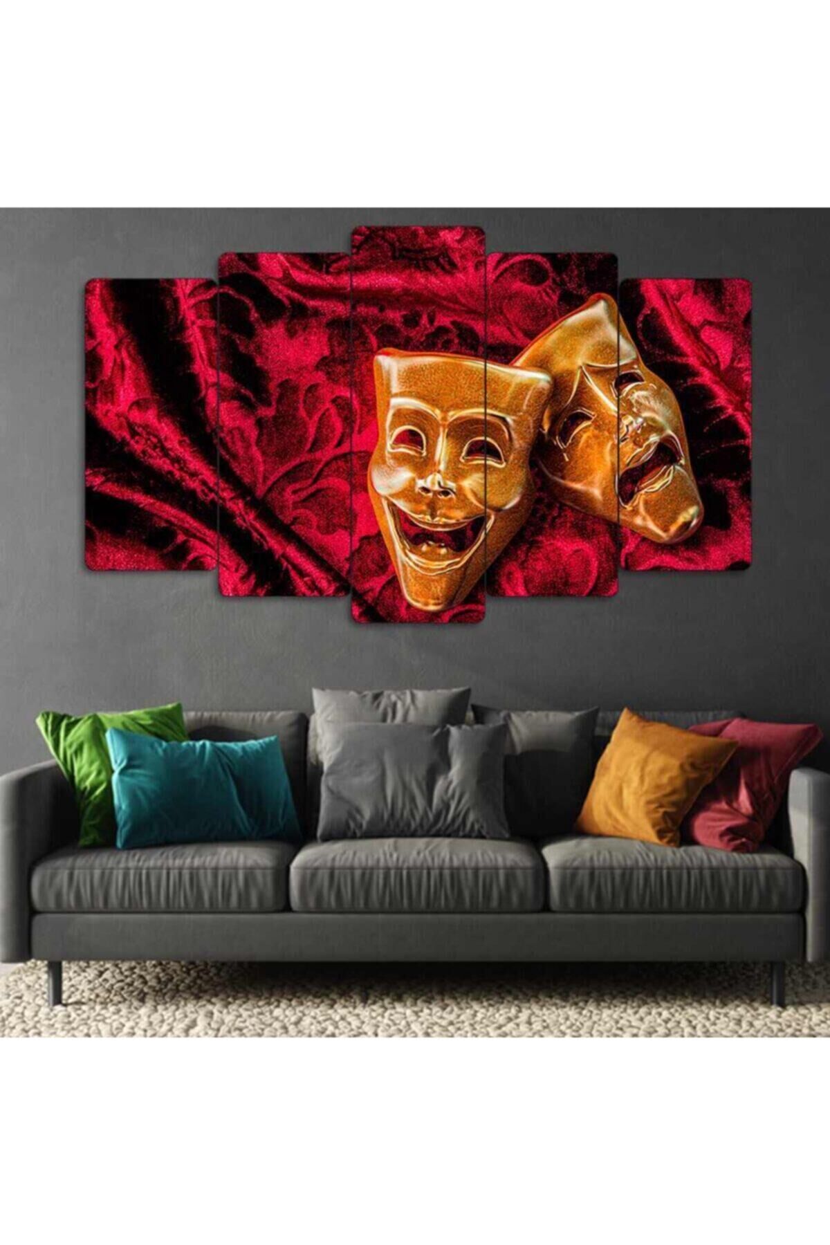 Tiyatro, Sanat, Mask - 5 Parçalı Tablo