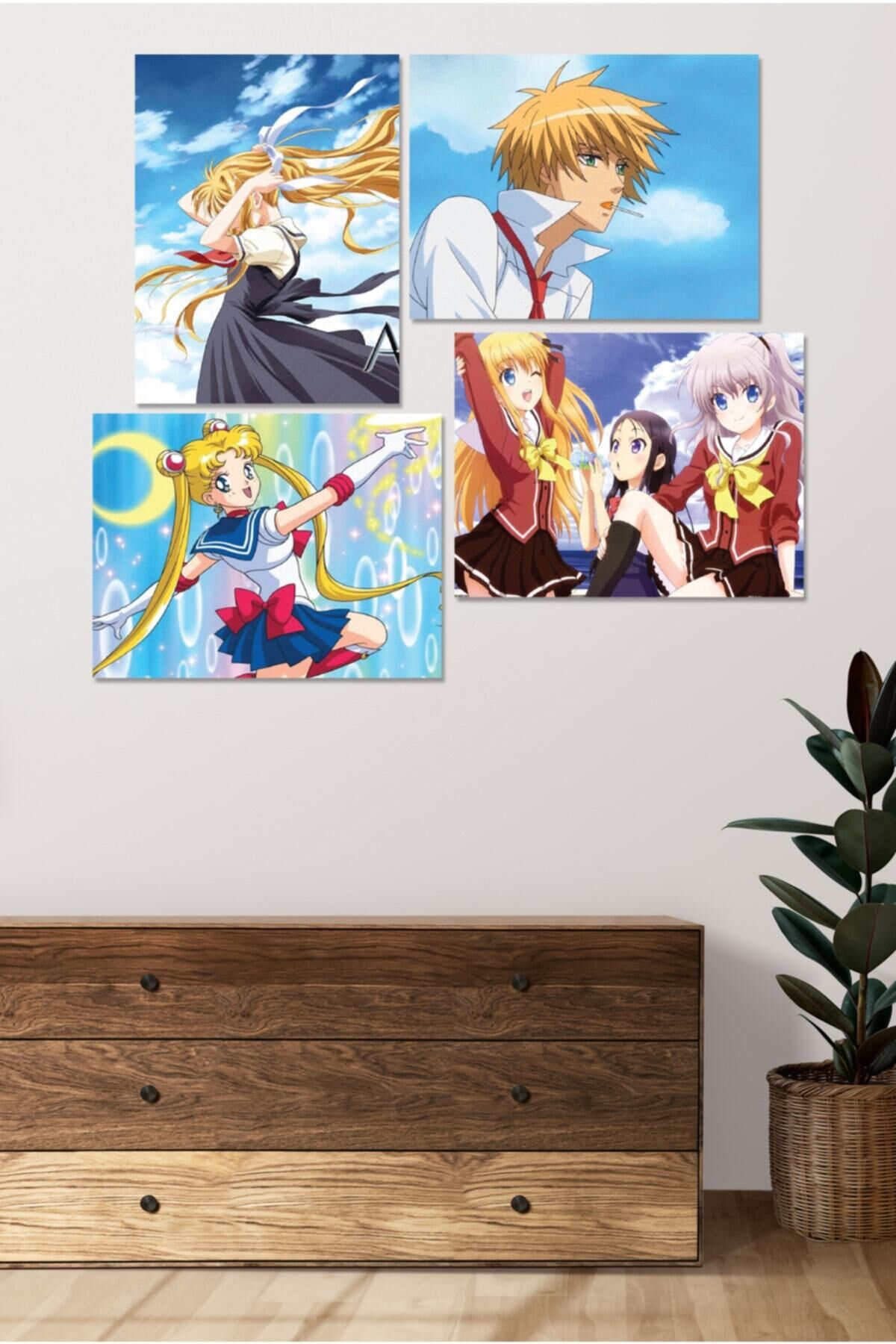 4 Parçalı Çerçeve Görünümlü Mdf Tablo Seti Dnu086