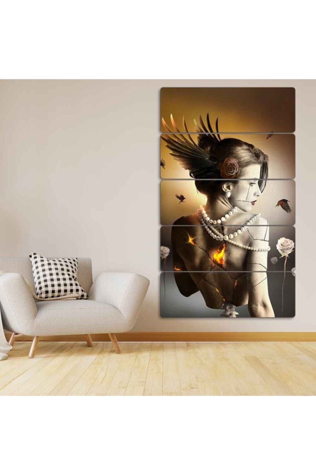 Kadın 5 Parçalı Tablo
