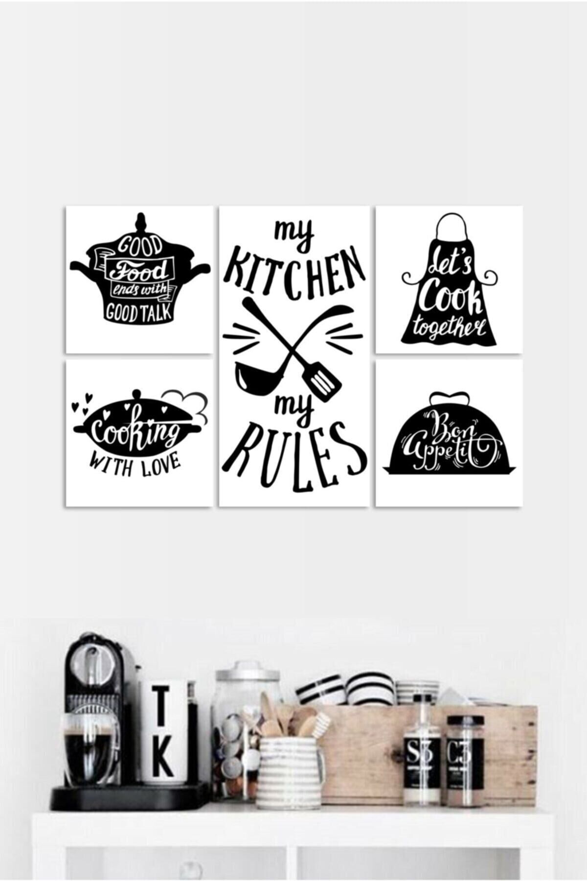 Hediyelik,dekoratif- Mutfak 5 Parça Mdf Tablo