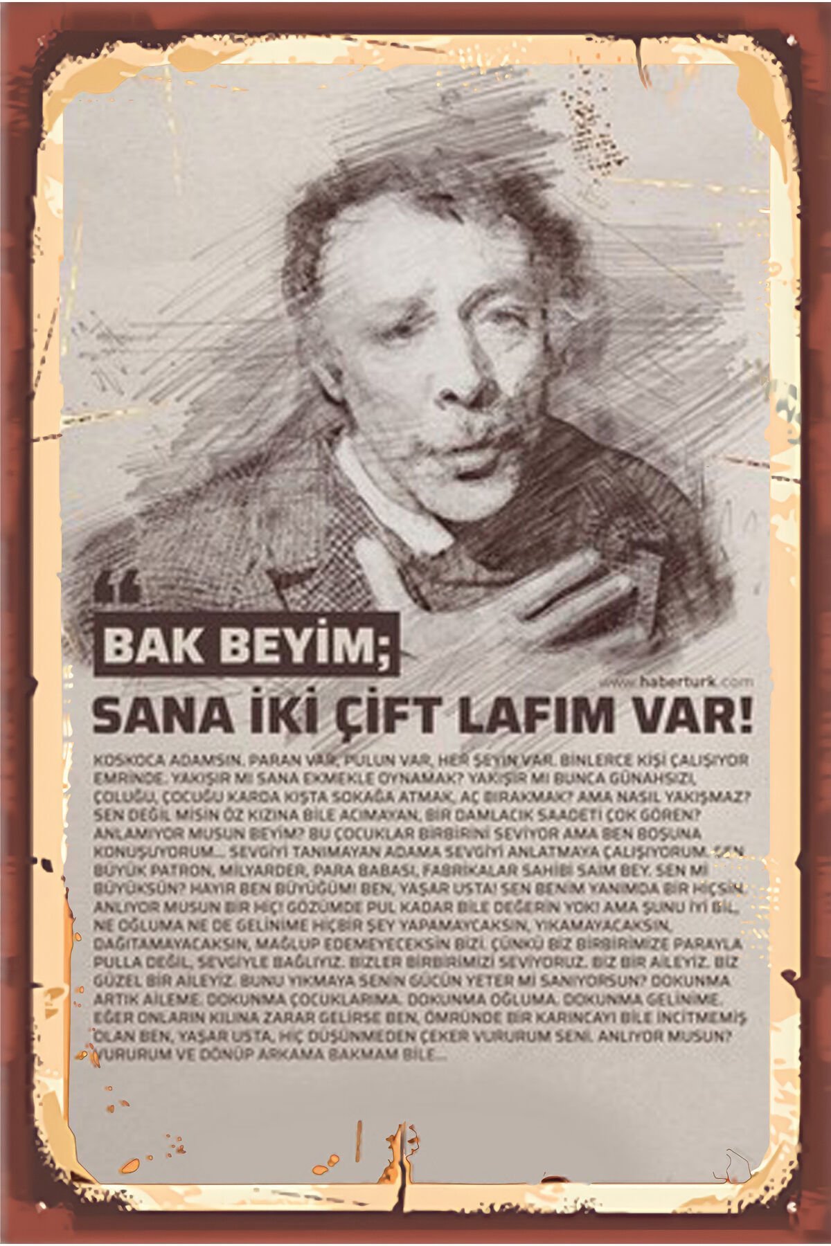 Yeşilçam Temalı Retro Ahşap Poster