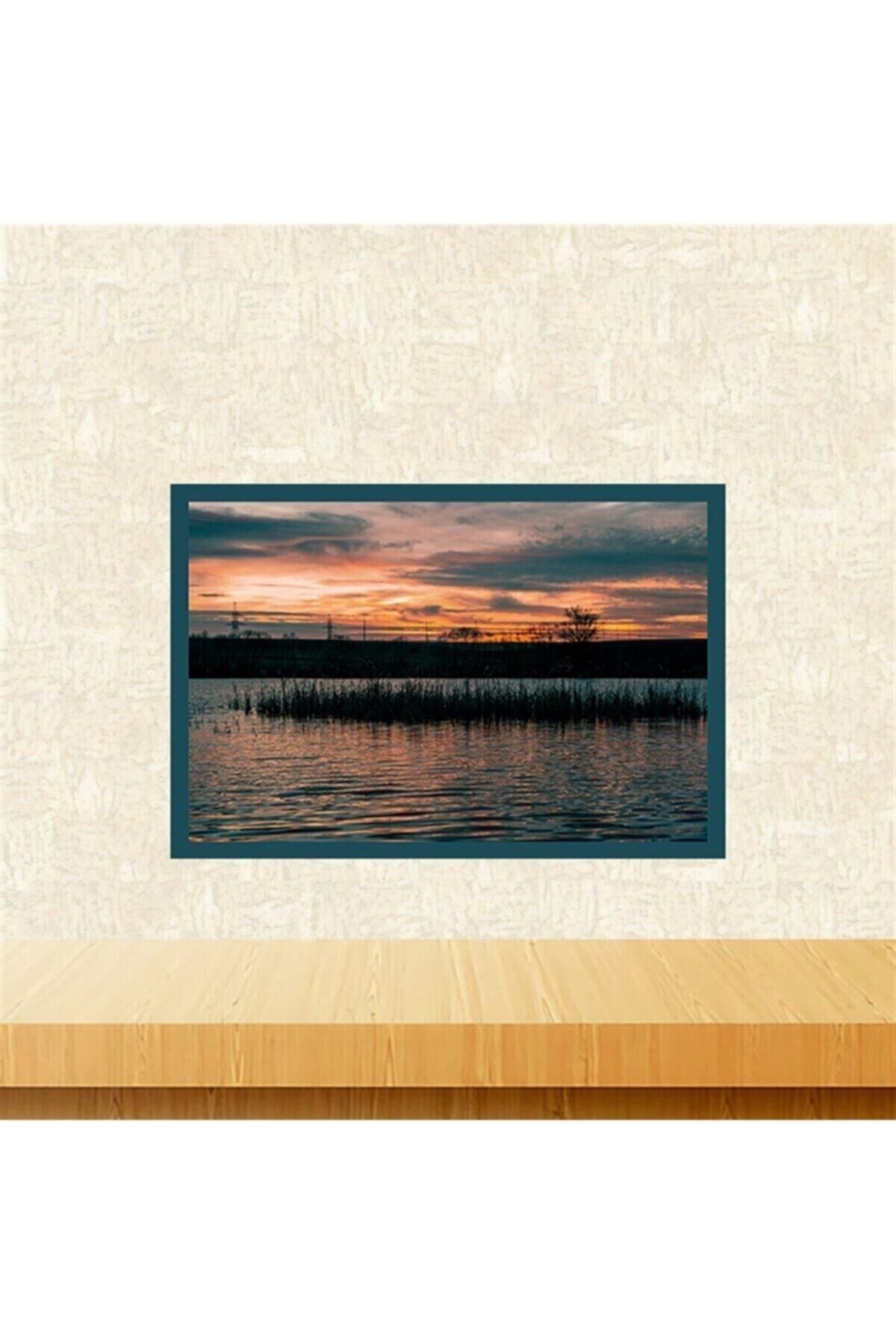 Sazlık Manzara Tasarımlı 20-30 Cm Retro Ahşap Tablo Tkfx6027