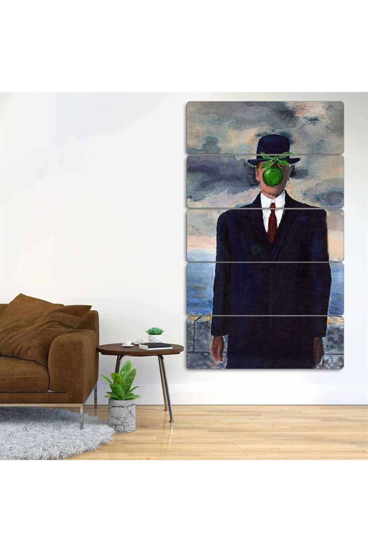 The Son Of Man, Ren Magritte - 5 Parçalı Tablo