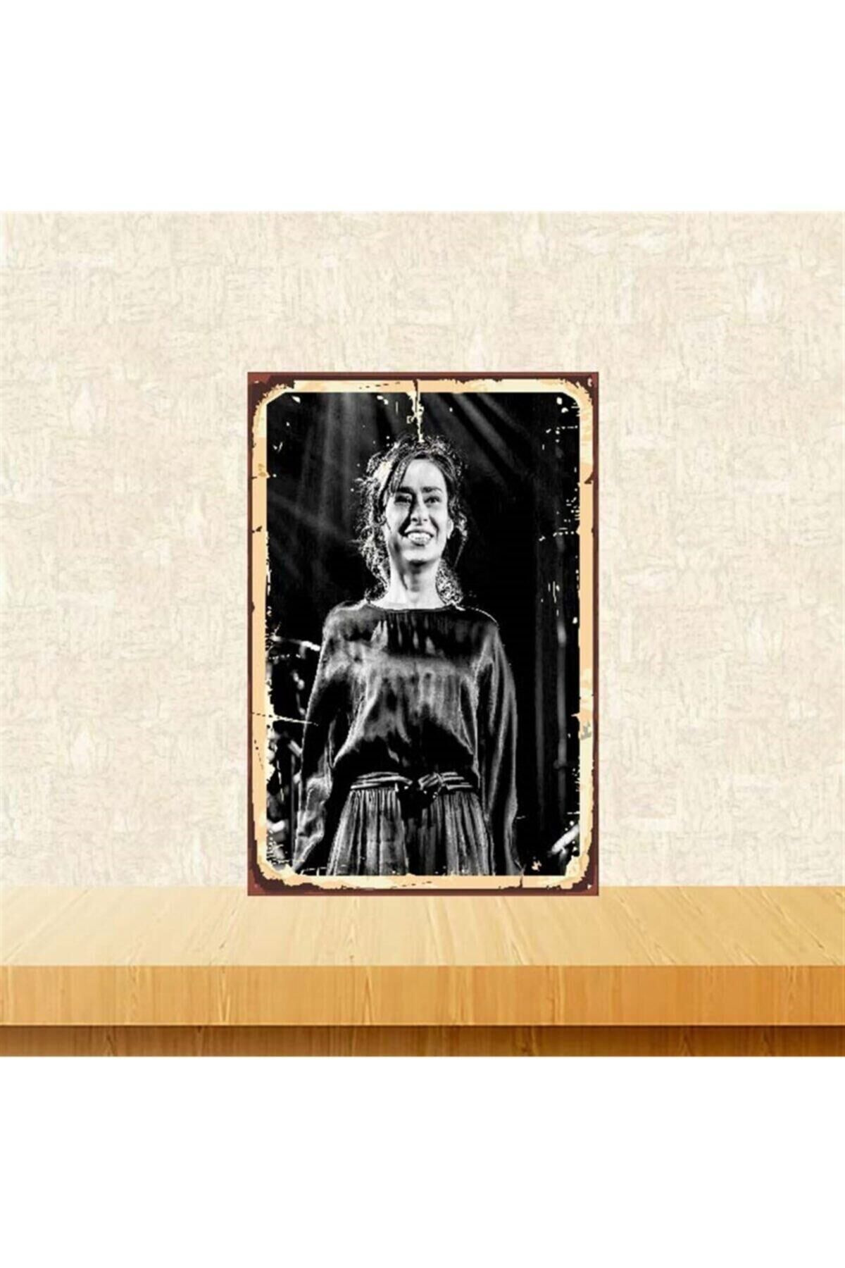 Retro Ahşap Yıldız Tilbe Posteri 20-30 cm Tkfx4090