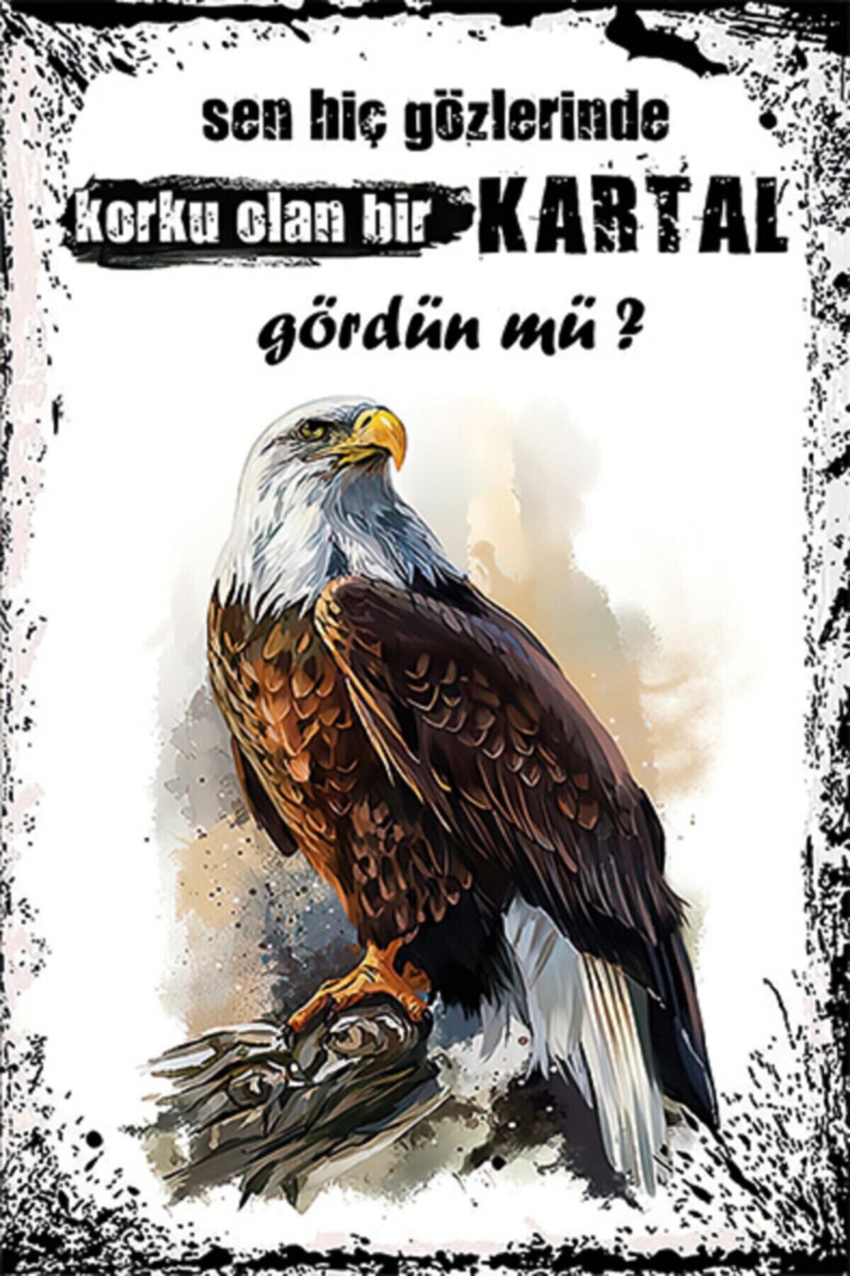 Kartal Retro Ahşap Poster