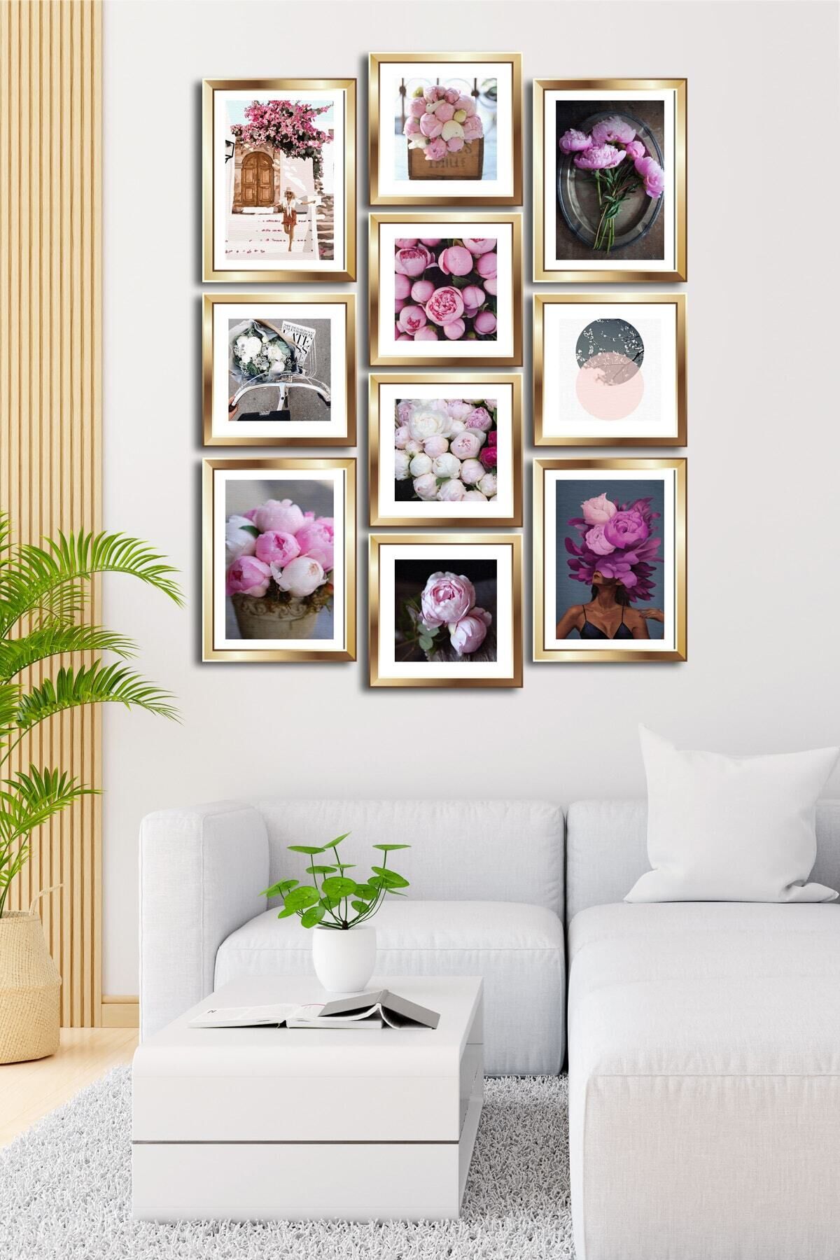 10 Parçalı Çerçeve Görünümlü Mdf Tablo Seti Flm036