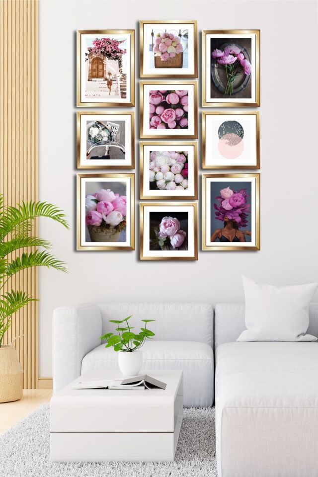 10 Parçalı Çerçeve Görünümlü Mdf Tablo Seti Flm036