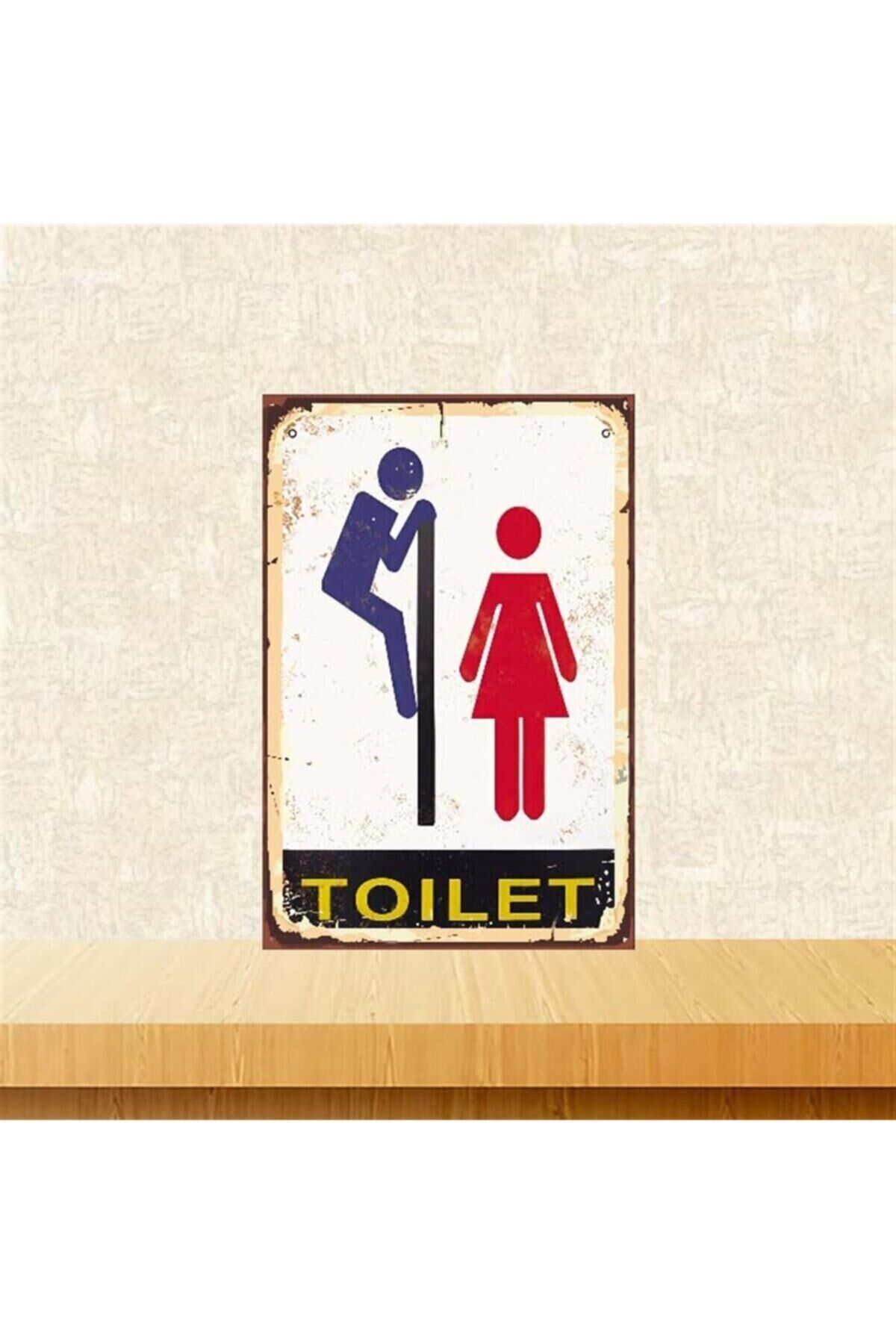 Toilet Retro Ahşap Poster 20 30 cm