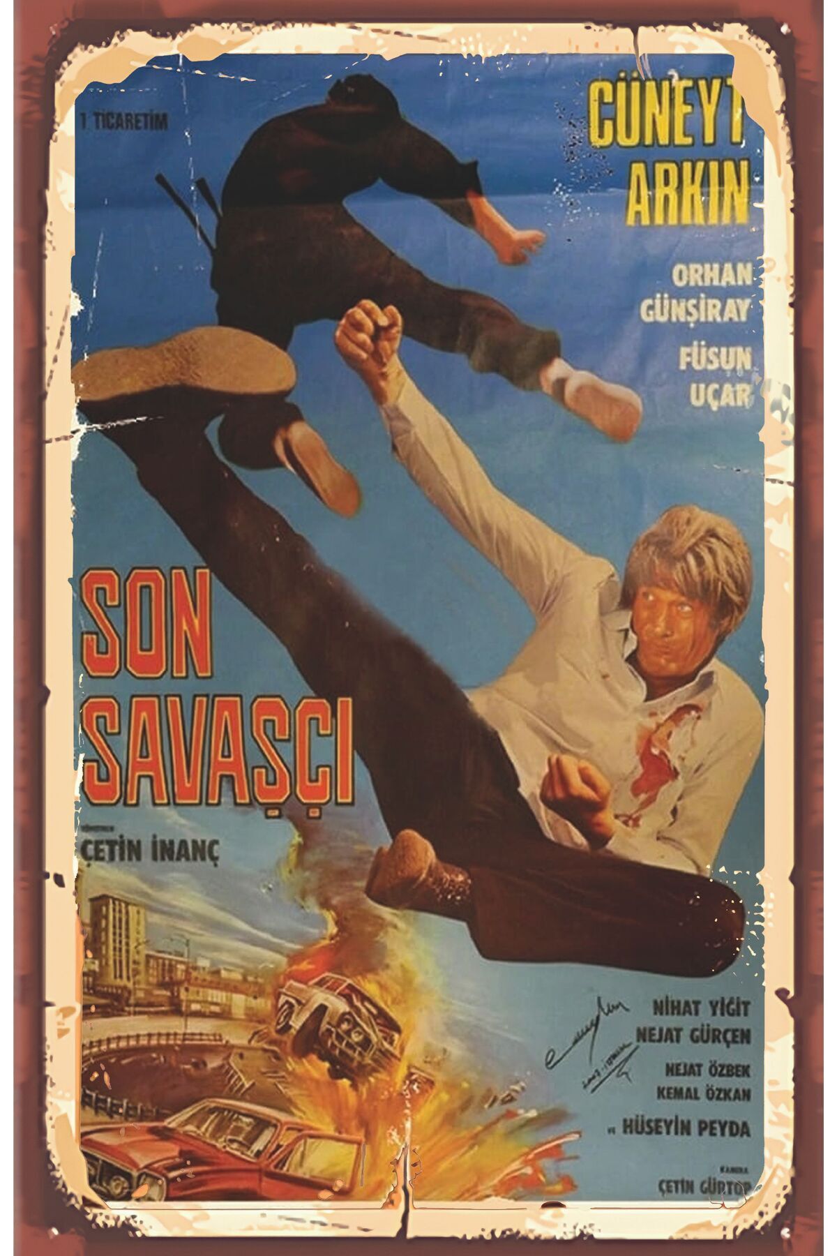 Yeşilçam Temalı Retro Ahşap Poster