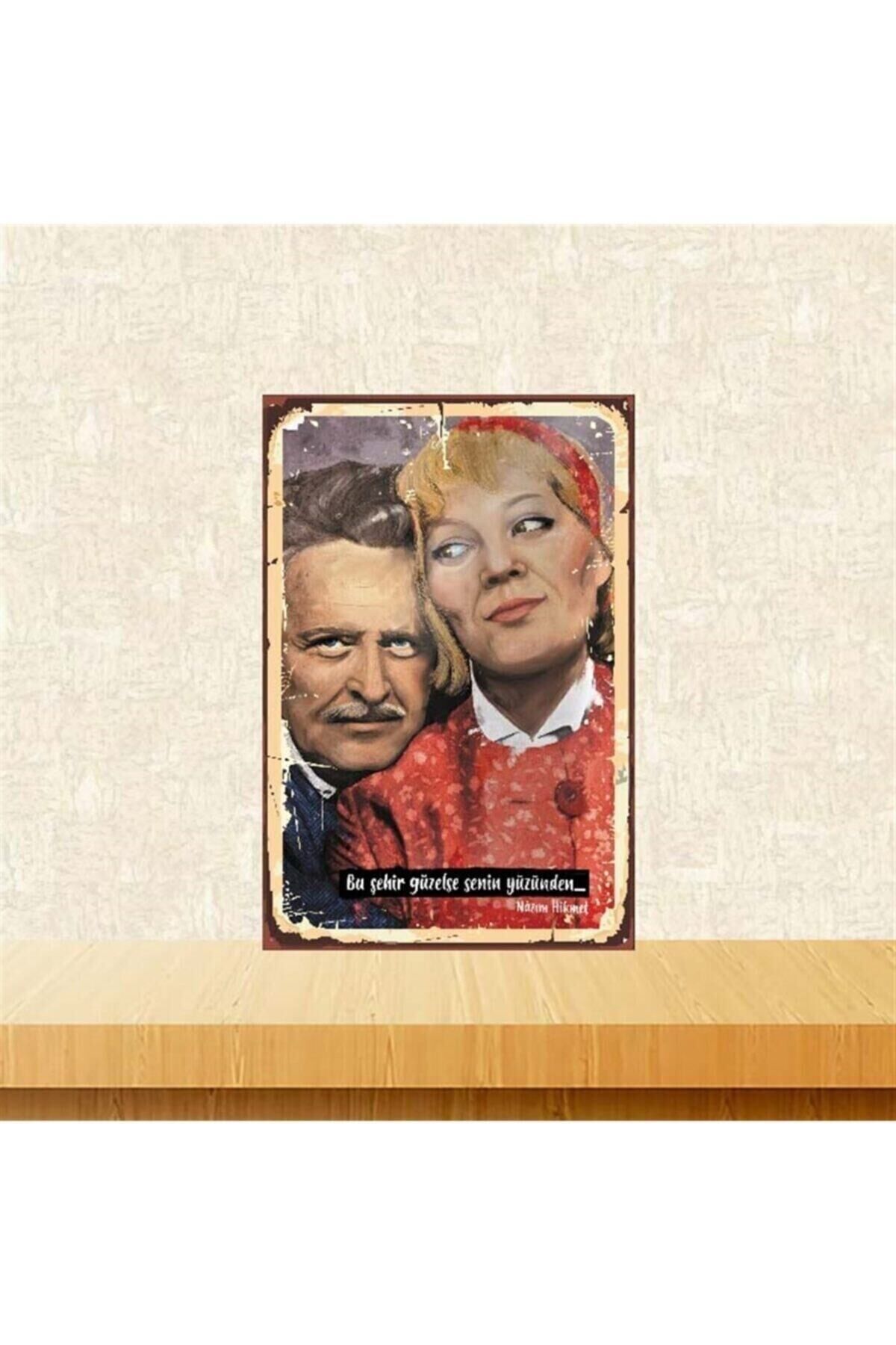 Nazım Hikmet Retro Ahşap Poster 20-30 Cmtkfx3972