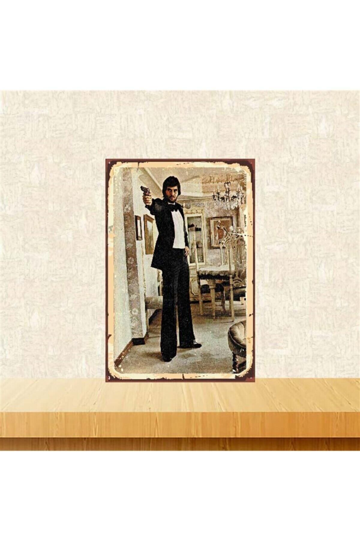 Tarık Akan 20-30 cm Retro Ahşap Poster Tkfx3912