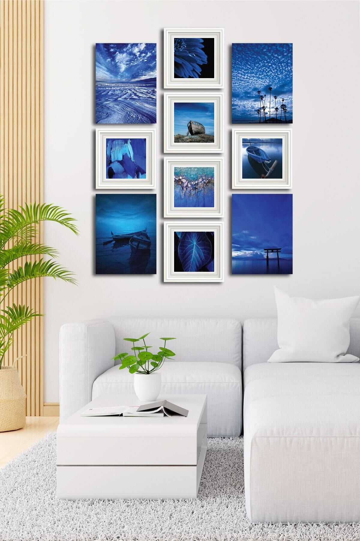 10 Parçalı Çerçeve Görünümlü Mdf Tablo Seti Flm182