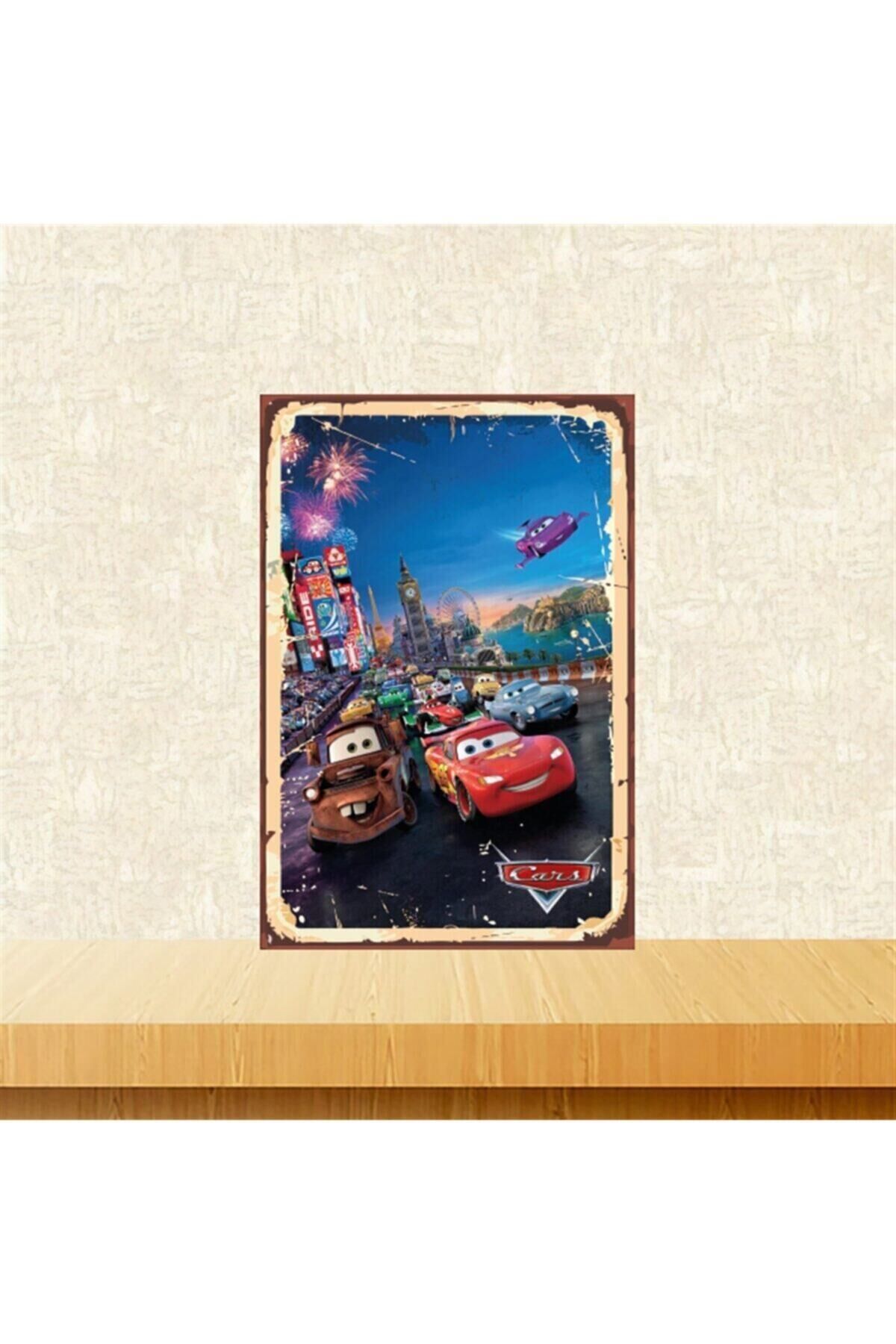 Arabalar Afiş 20-30 Cm Retro Ahşap Tablo Tkfx5081