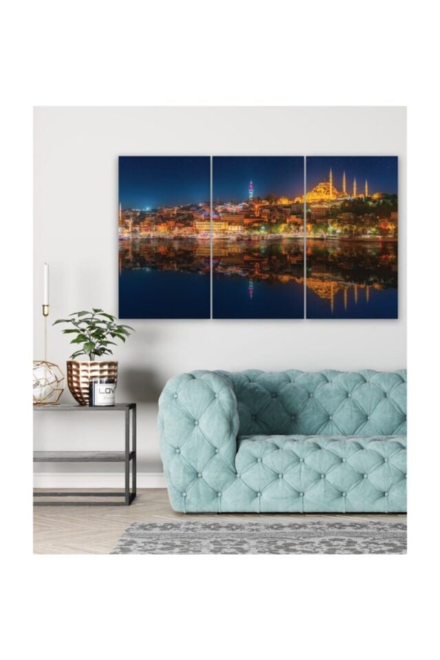 Hediyelik,dekoratif- Istanbul Manzarası 3 Parça Mdf Tablo 2