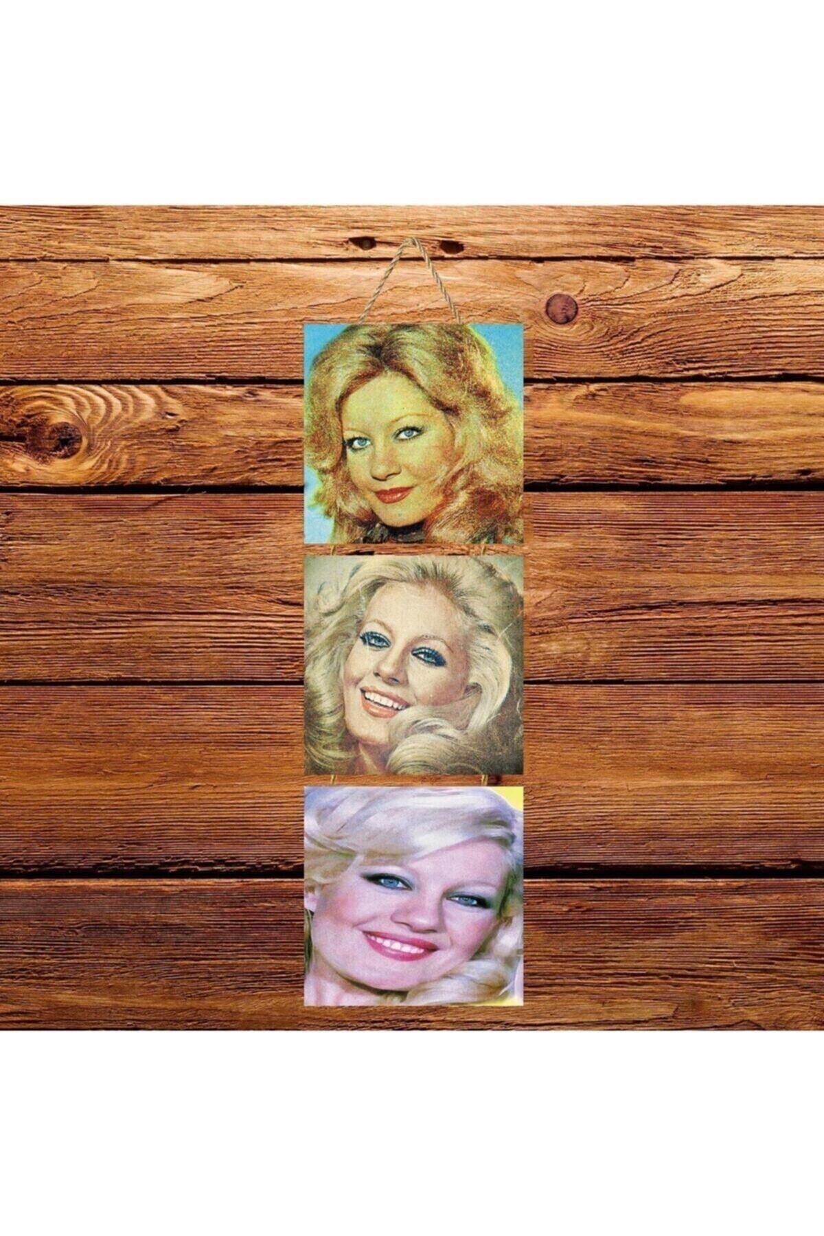 Emel Sayın Üçlü Retro Ahşap Poster Ü117