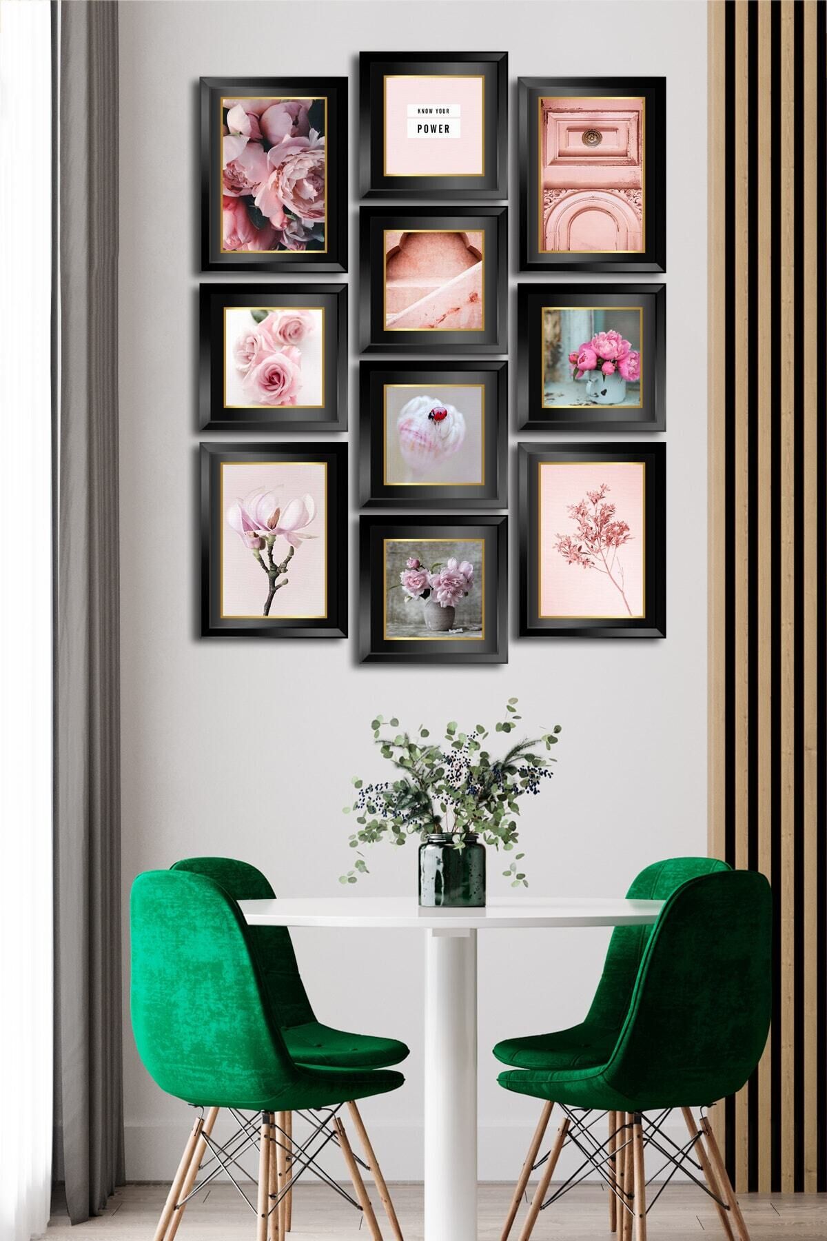 10 Parçalı Çerçeve Görünümlü Mdf Tablo Seti Flm012