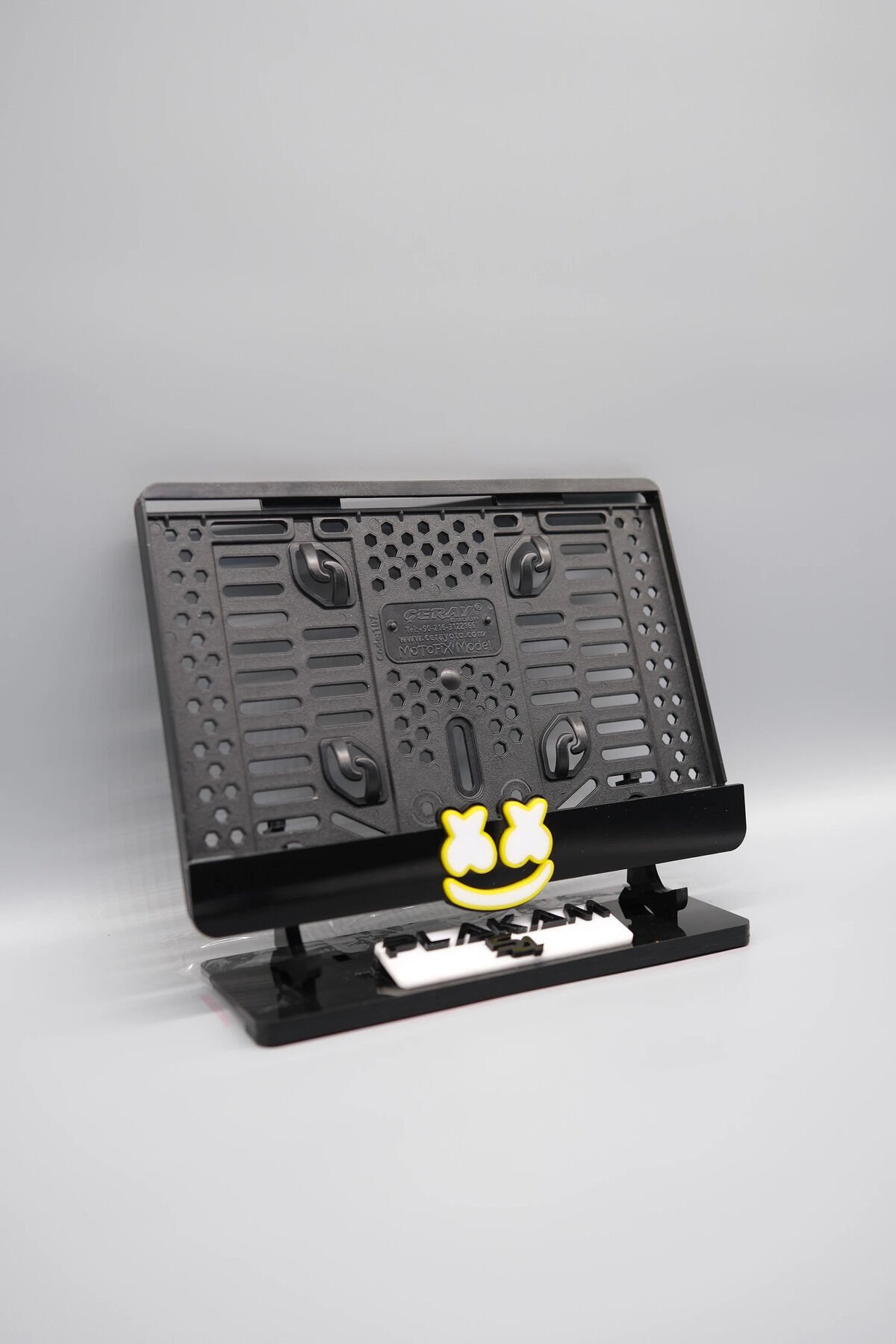 NEON YÜZ 3D KABARTMALI PLEKSİ SARI MOTOR PLAKALIĞI