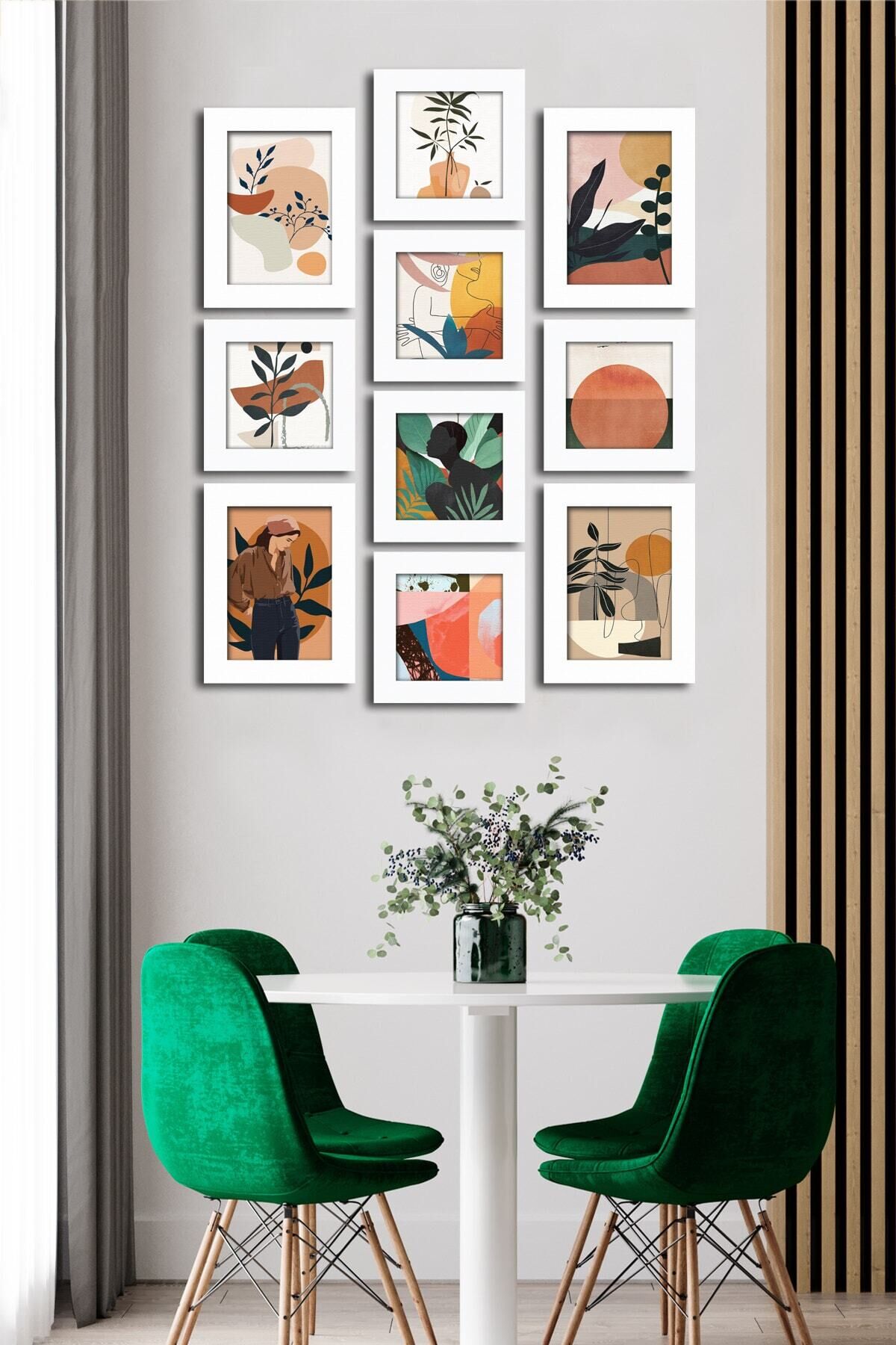 10 Parçalı Çerçeve Görünümlü Mdf Tablo Seti Flm199