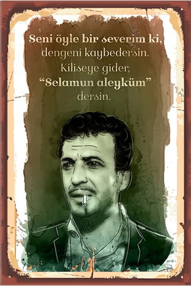 Yeşilçam Temalı Retro Ahşap Poster