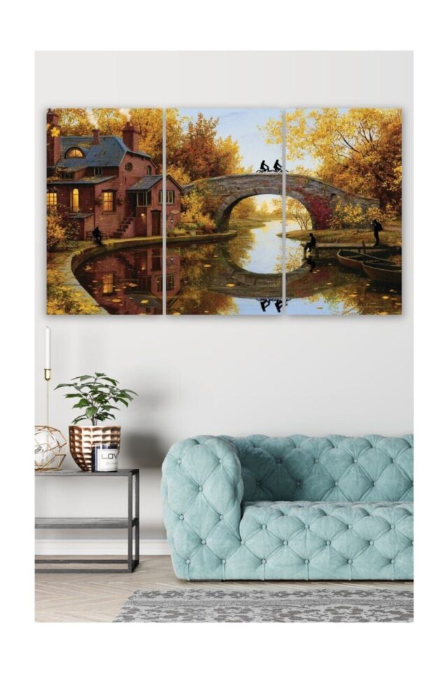 Hediyelik,dekoratif- Taş Köprü 3 Parça Mdf Tablo