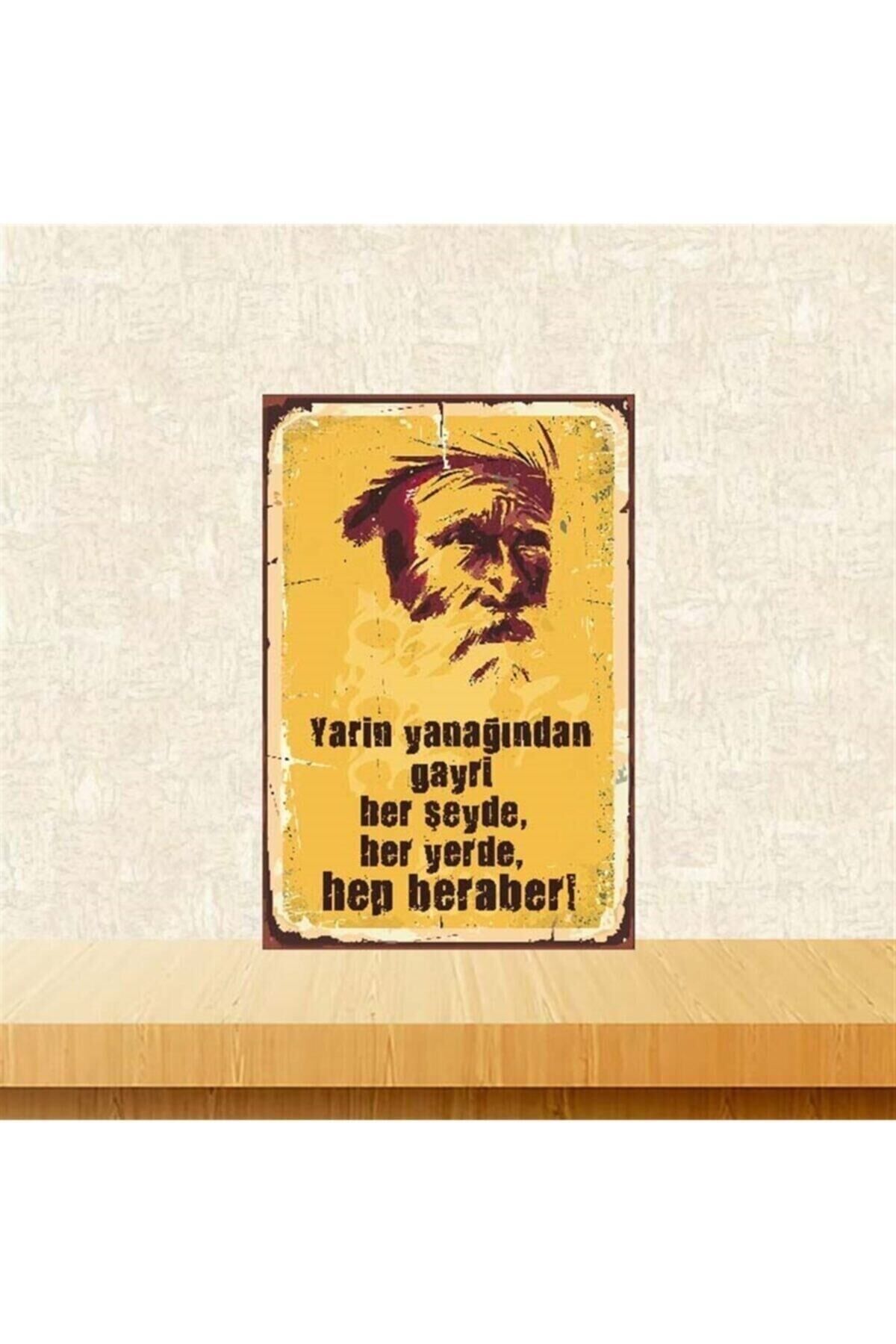 Seyh Bedreddin Yarin Yanagindan Gayri 20-30 Cm Retro Ahşap Poster