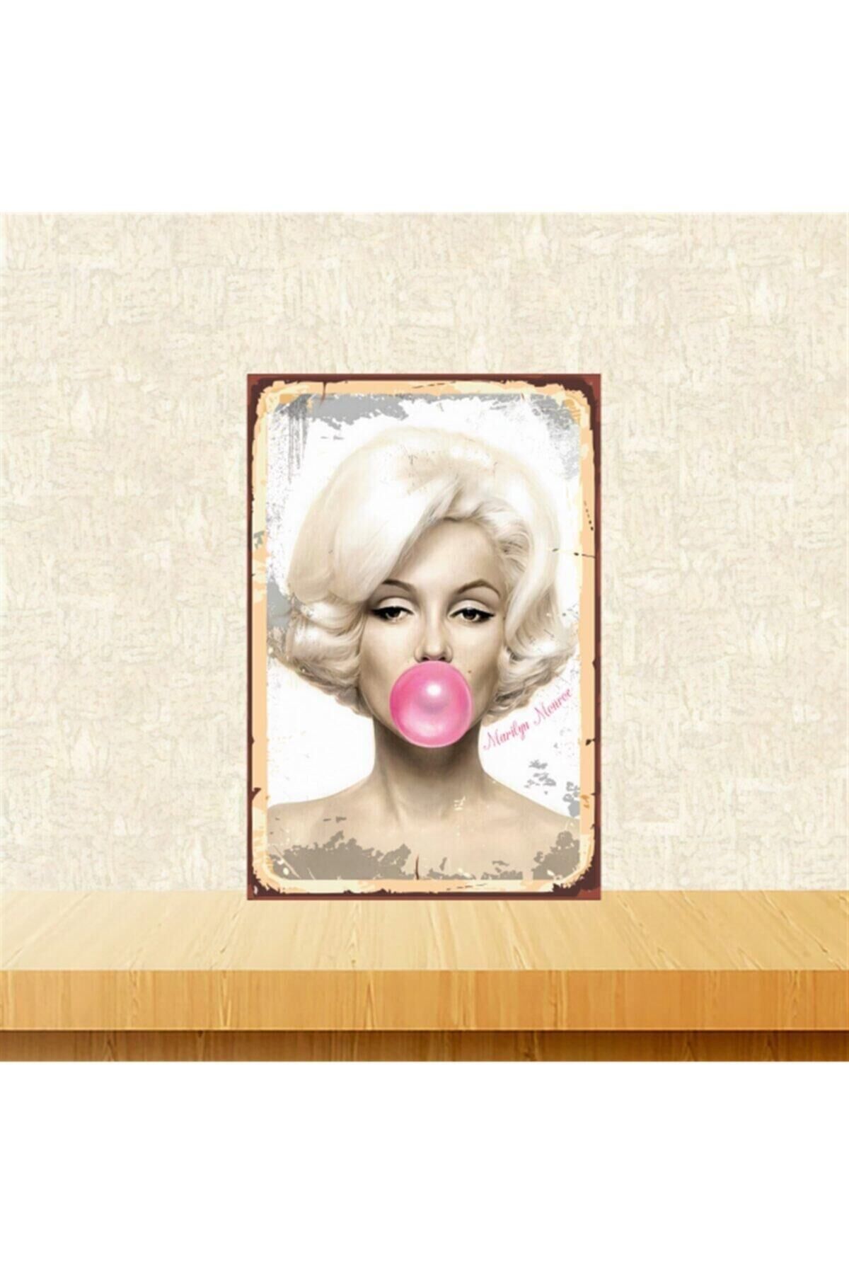 Marilyn Monroe Sakız 20-30 Cm Retro Ahşap Tablo Tkfx4662