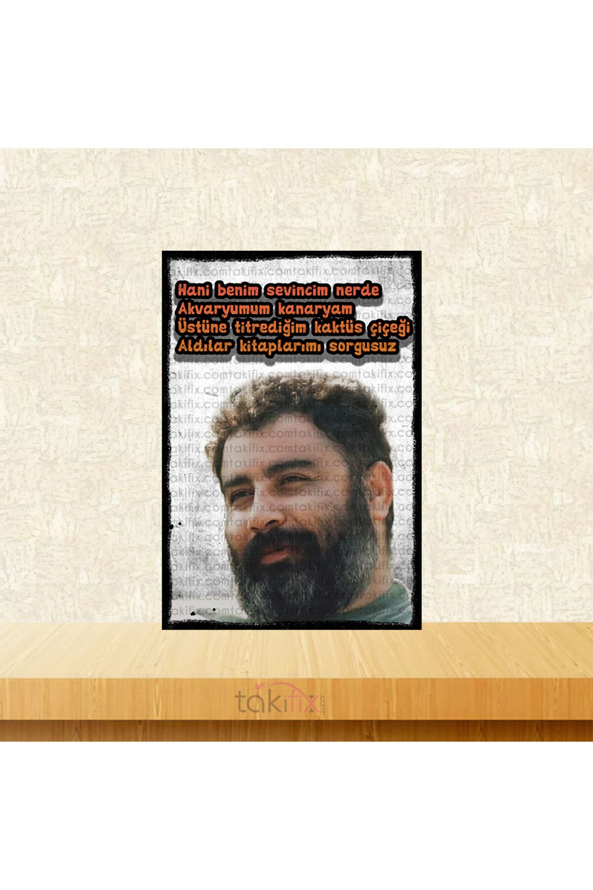 Hani Benim Sevincim Nerde Ahmet Kaya 20x30 Cm Retro Ahşap Tablo