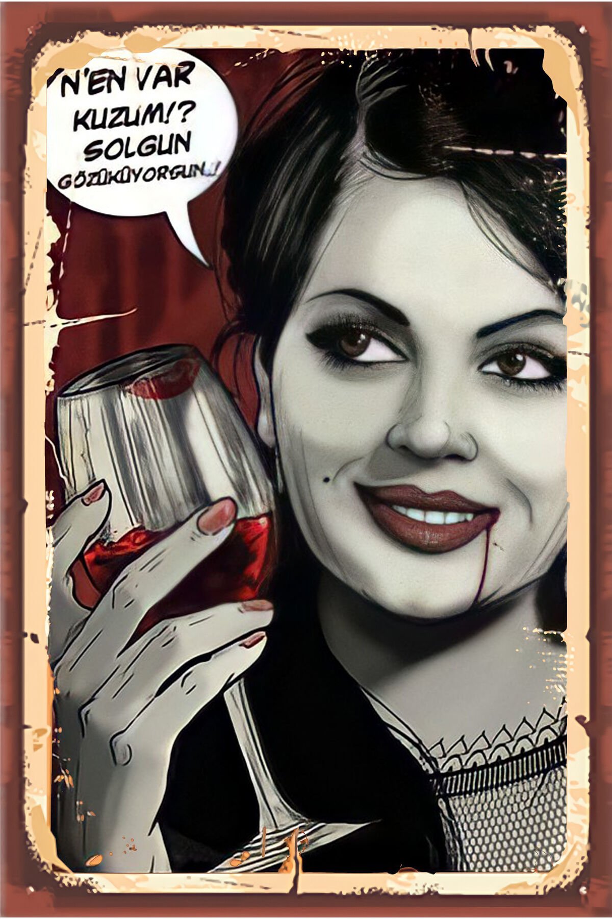 Yeşilçam Temalı Retro Ahşap Poster