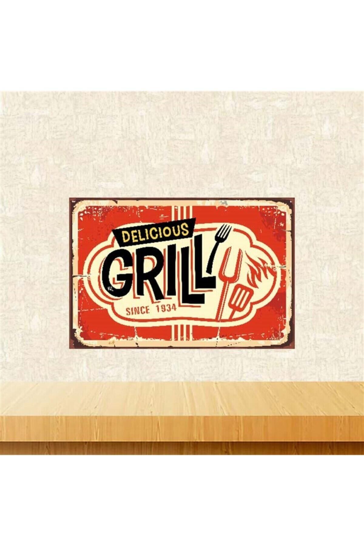 Grill Retro Ahşap Poster 20 30 cm Tkfx4044
