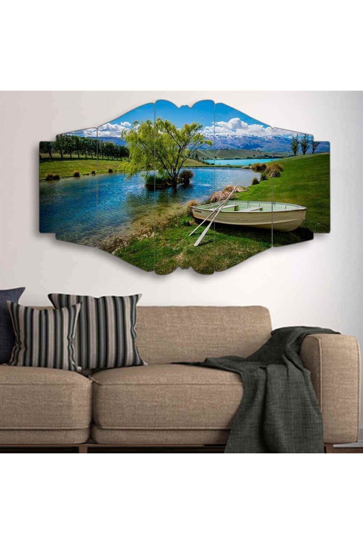 Doğayla Baş Başa - 5 Parçalı Manzara Tablo