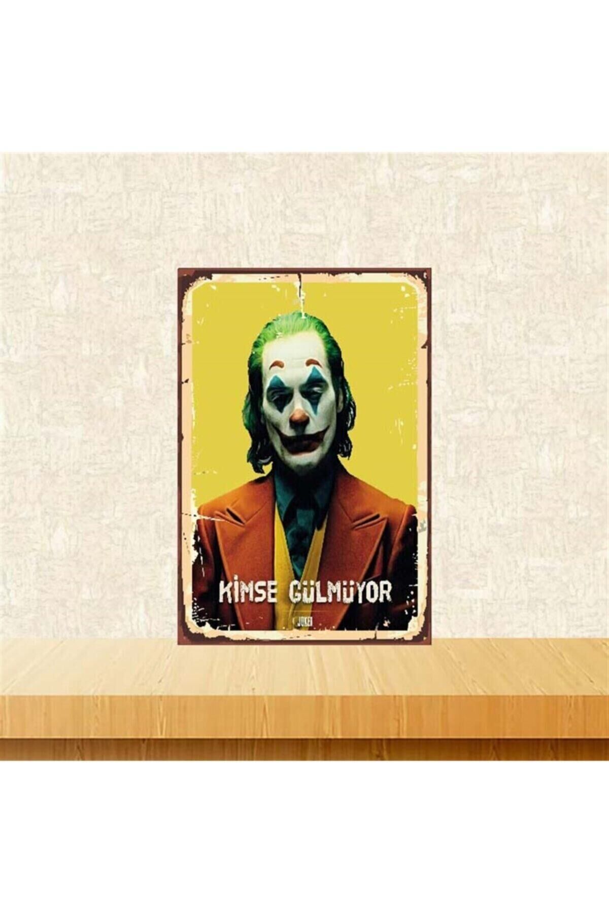Kimse Gülmüyor Joker 20-30 Cm Retro Ahşap Poster
