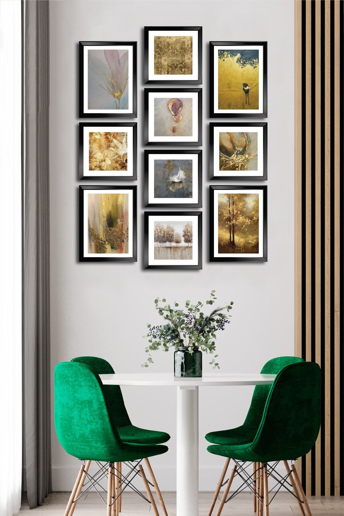 10 Parçalı Çerçeve Görünümlü Mdf Tablo Seti Flm172