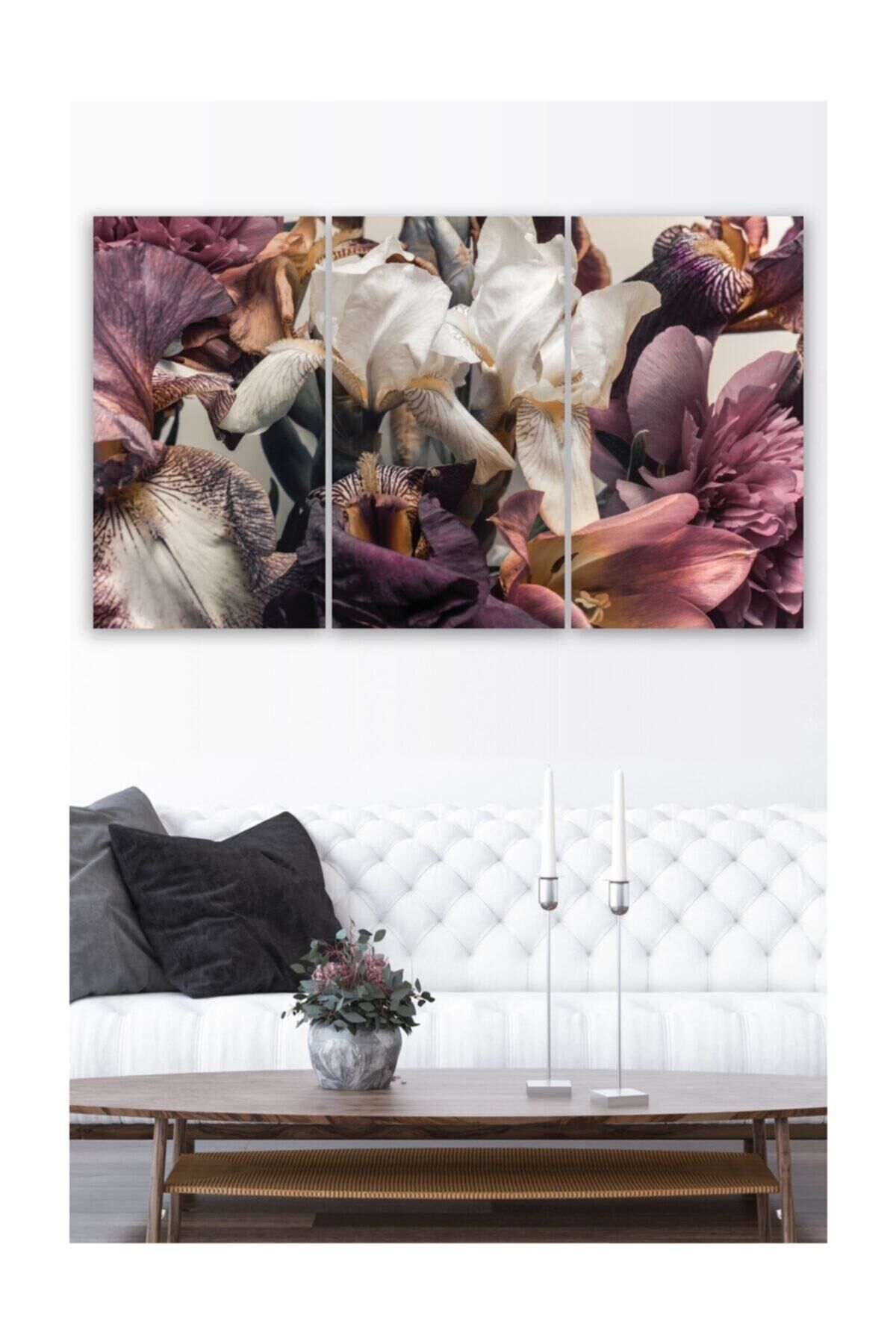 Hediyelik,dekoratif- Bahar Çiçekleri 3 Parça Mdf Tablo 3