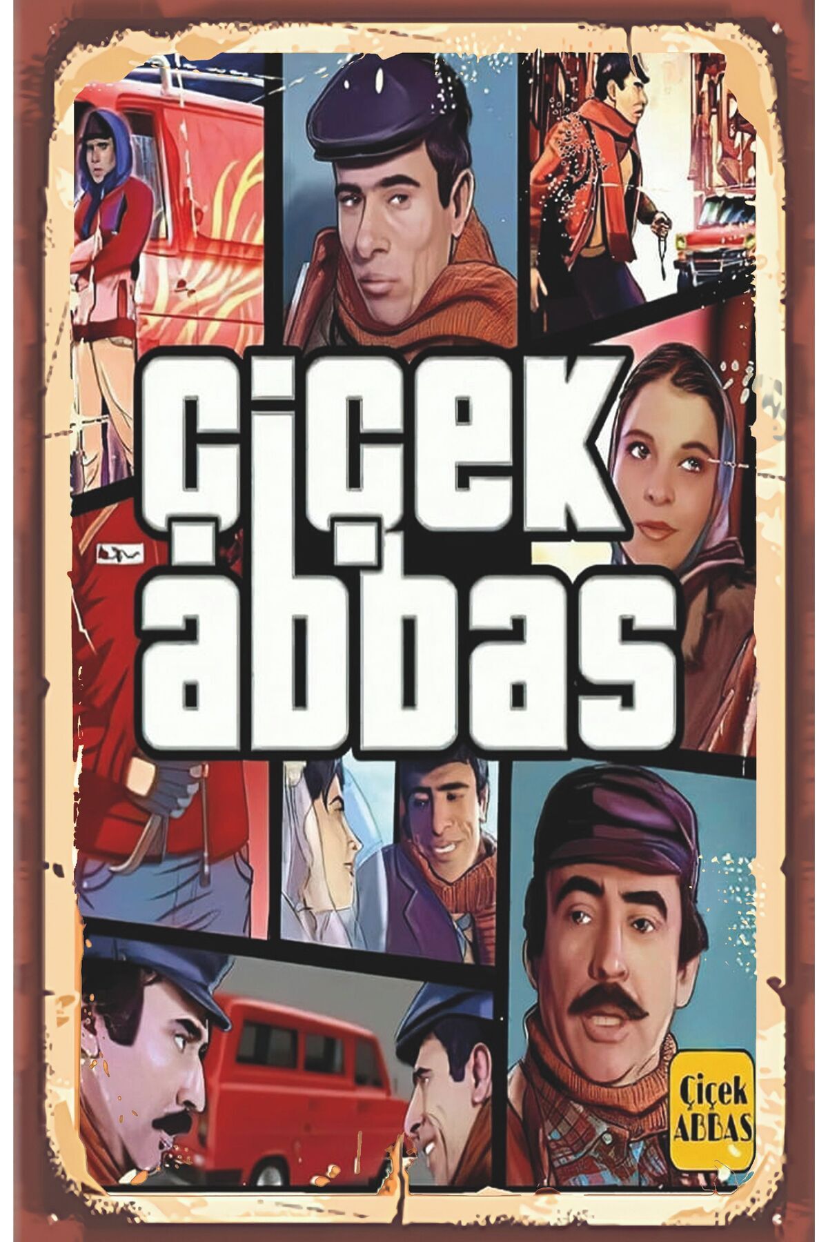 Yeşilçam Temalı Retro Ahşap Poster