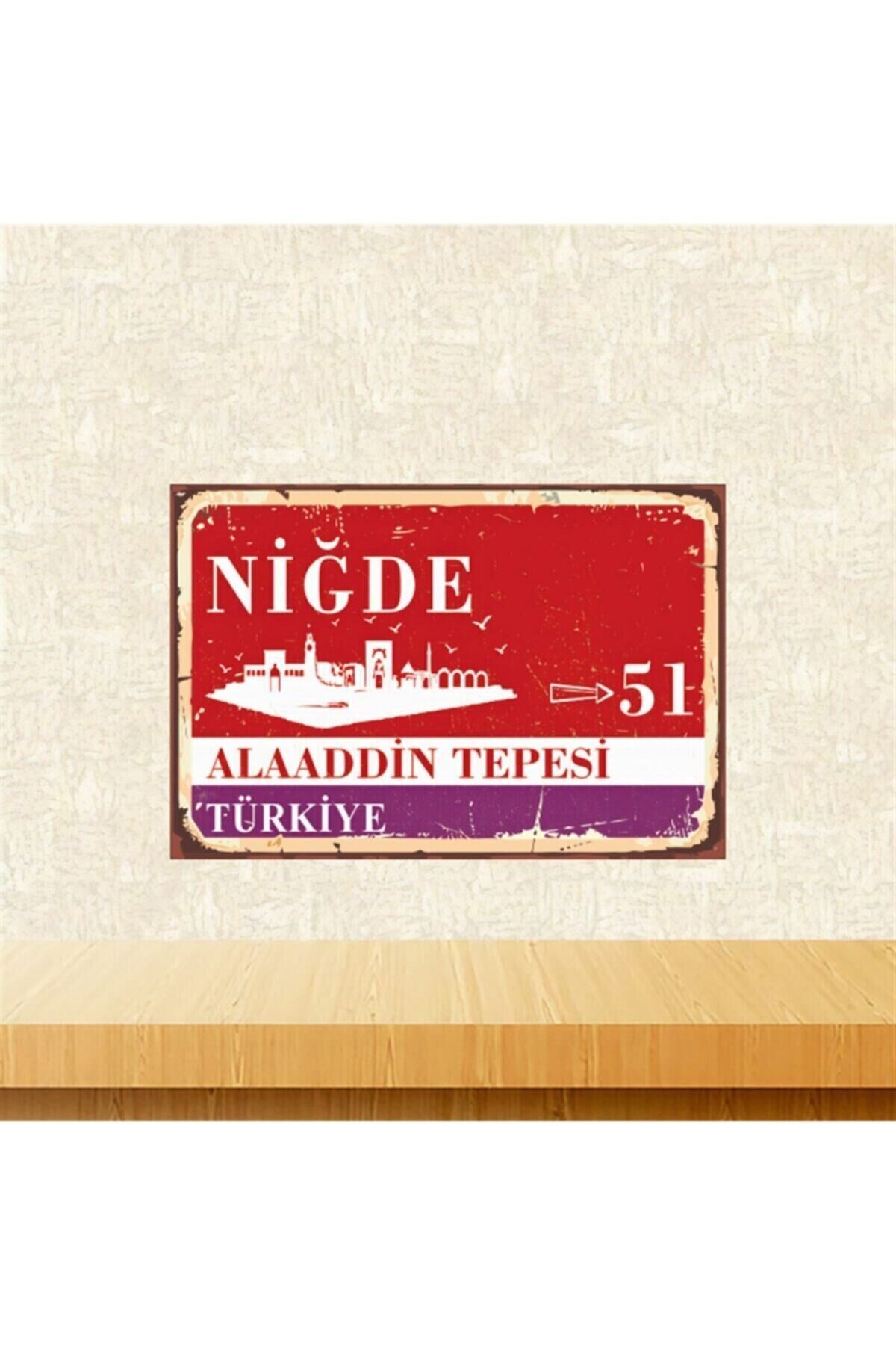 Niğde Alaaddin Tepesi Retro Ahşap Tablo 20-30cm-Tkfx5809