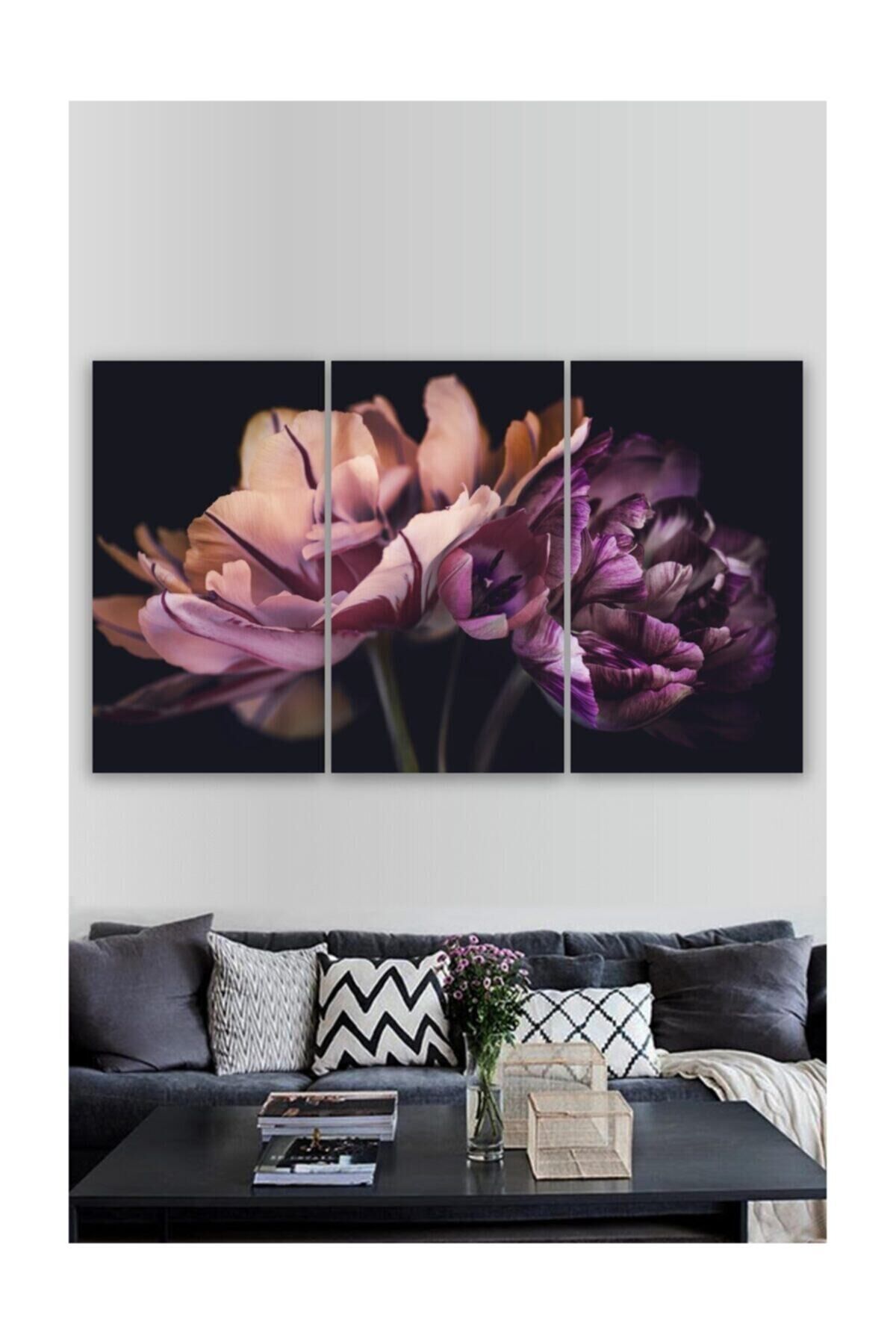 Hediyelik,dekoratif- Bahar Çiçekleri 3 Parça Mdf Tablo 2