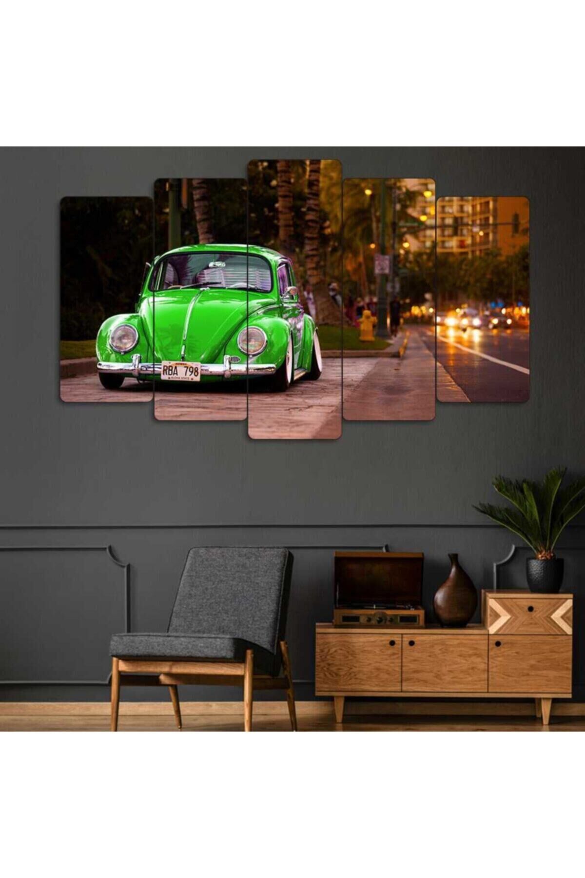 Yeşil Vosvos - 5 Parçalı Tablo