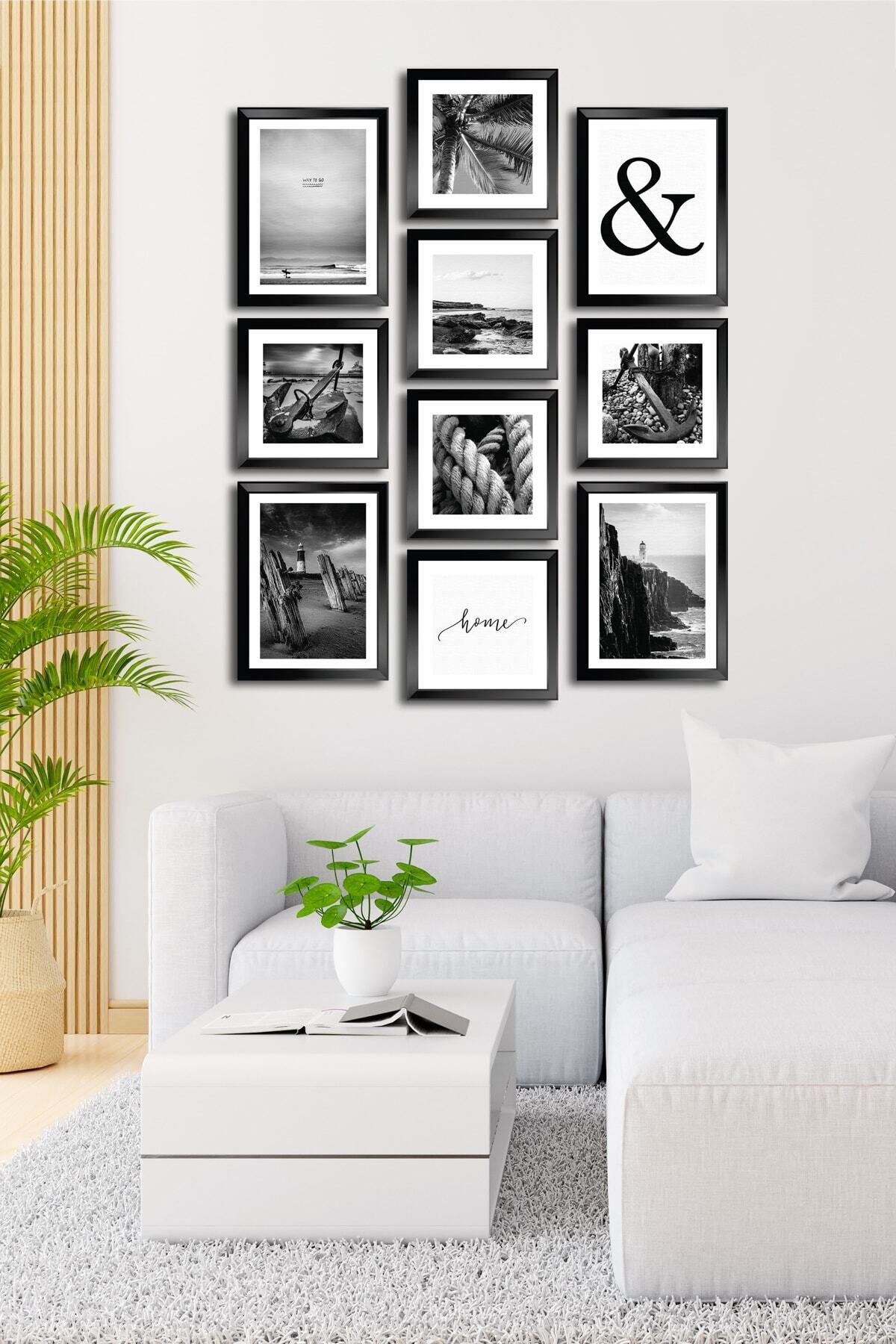 10 Parçalı Çerçeve Görünümlü Mdf Tablo Seti Flm166