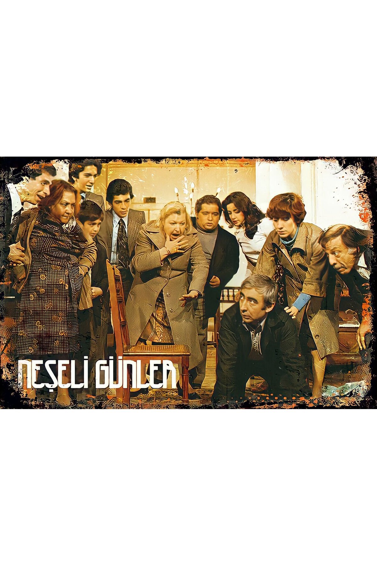 Yeşilçam Temalı Retro Ahşap Poster