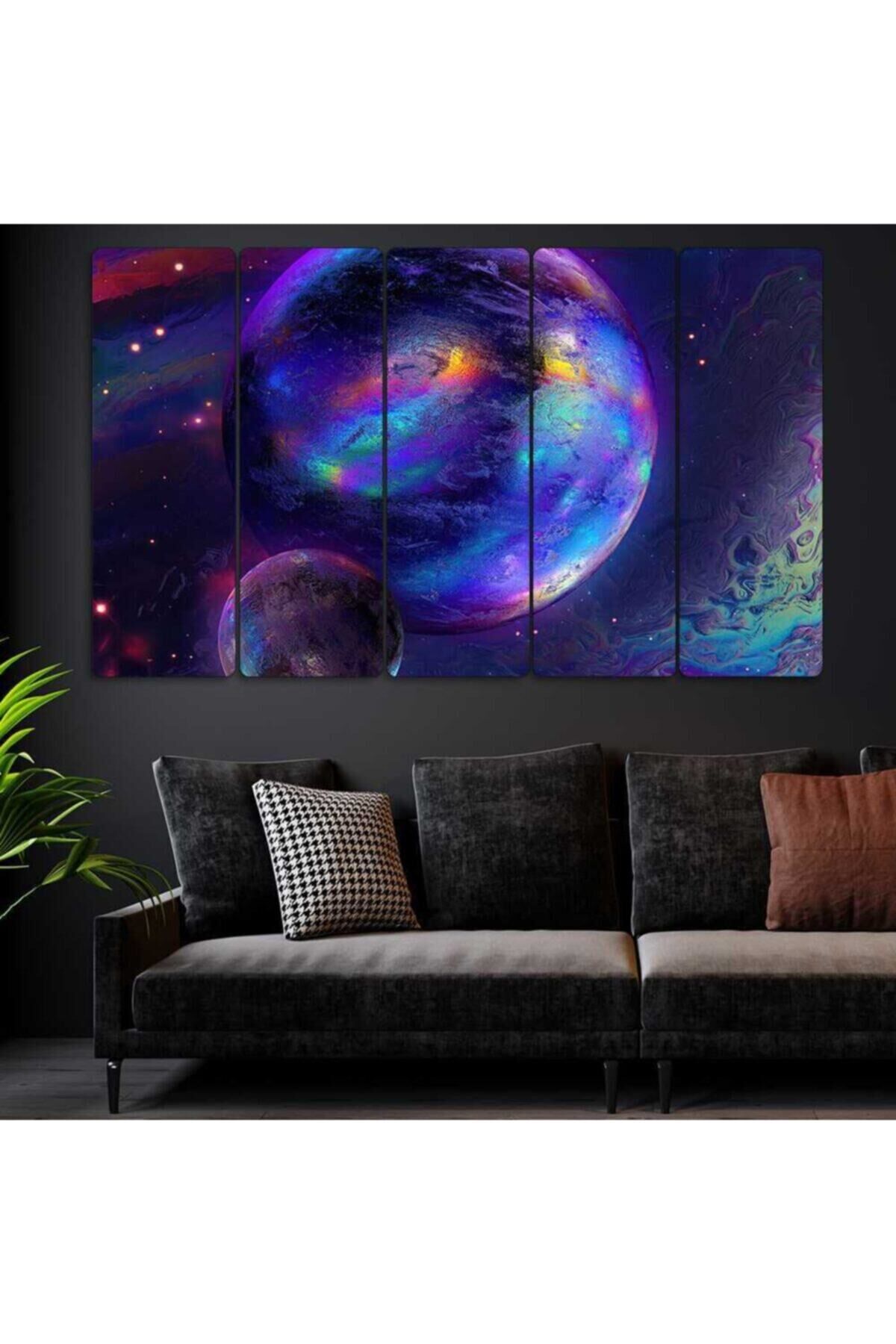 Renkli Dünya - 5 Parçalı Tablo