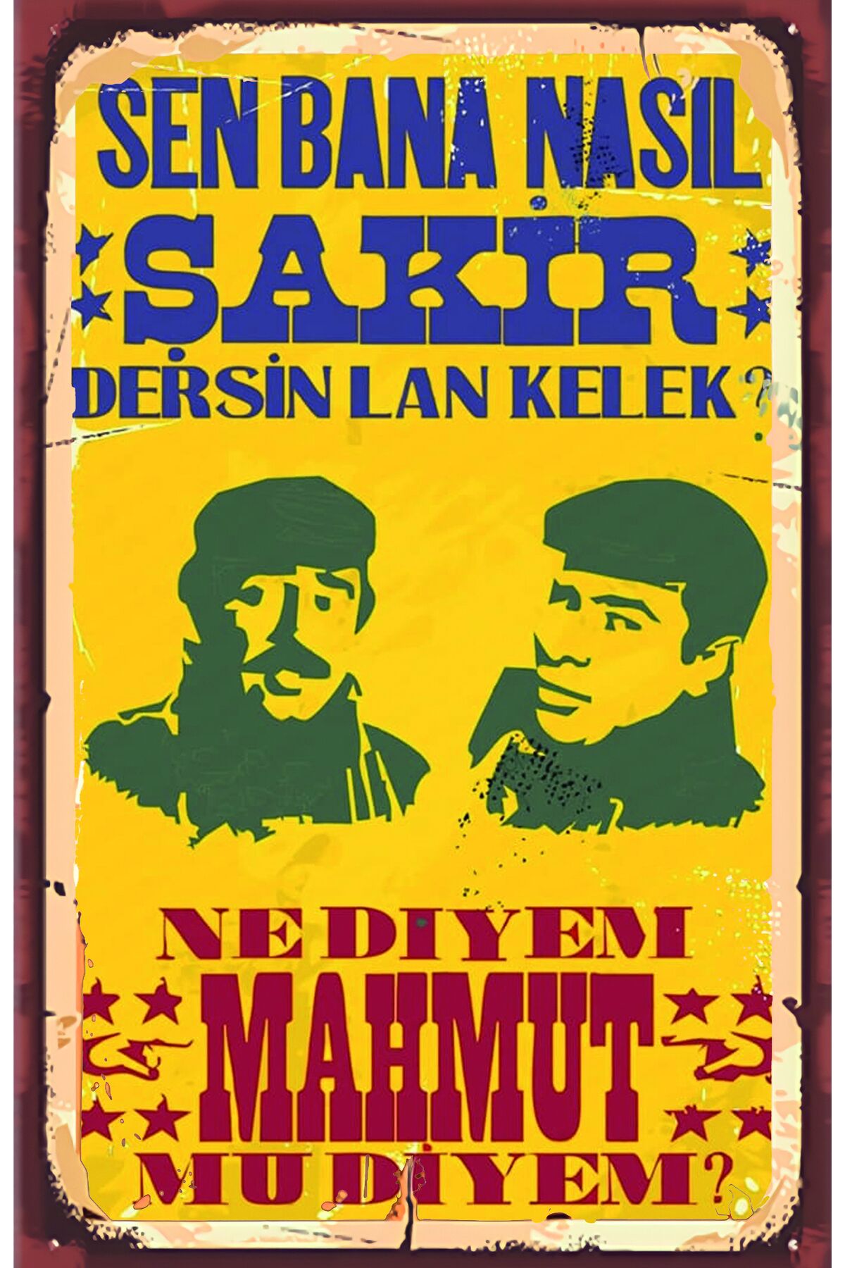 Yeşilçam Temalı Retro Ahşap Poster