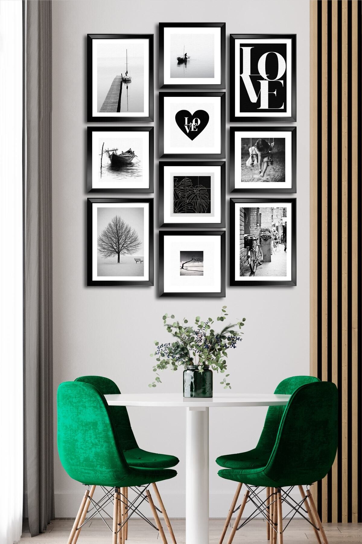 10 Parçalı Çerçeve Görünümlü Mdf Tablo Seti Flm044