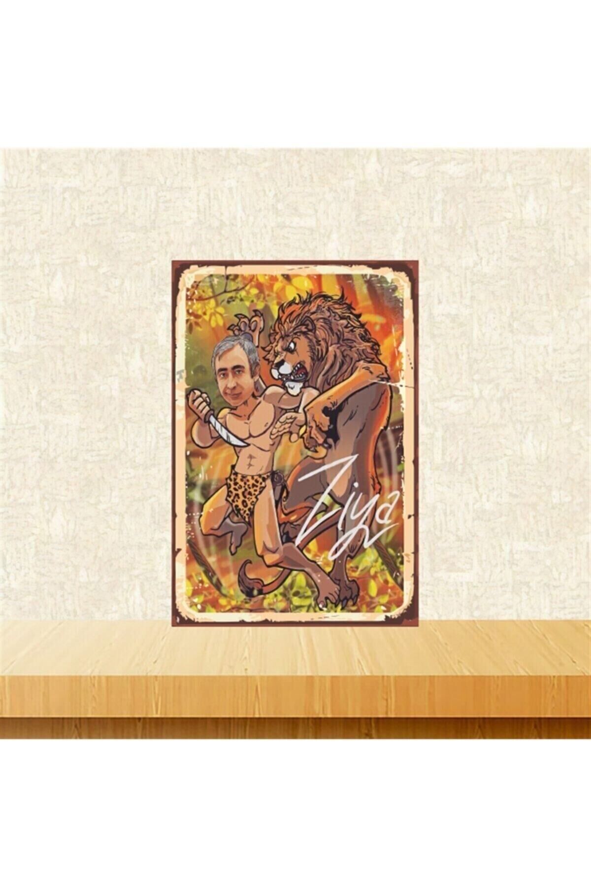 Ziya Ve Aslan 20-30 Cm Retro Ahşap Tablo Tkfx4952
