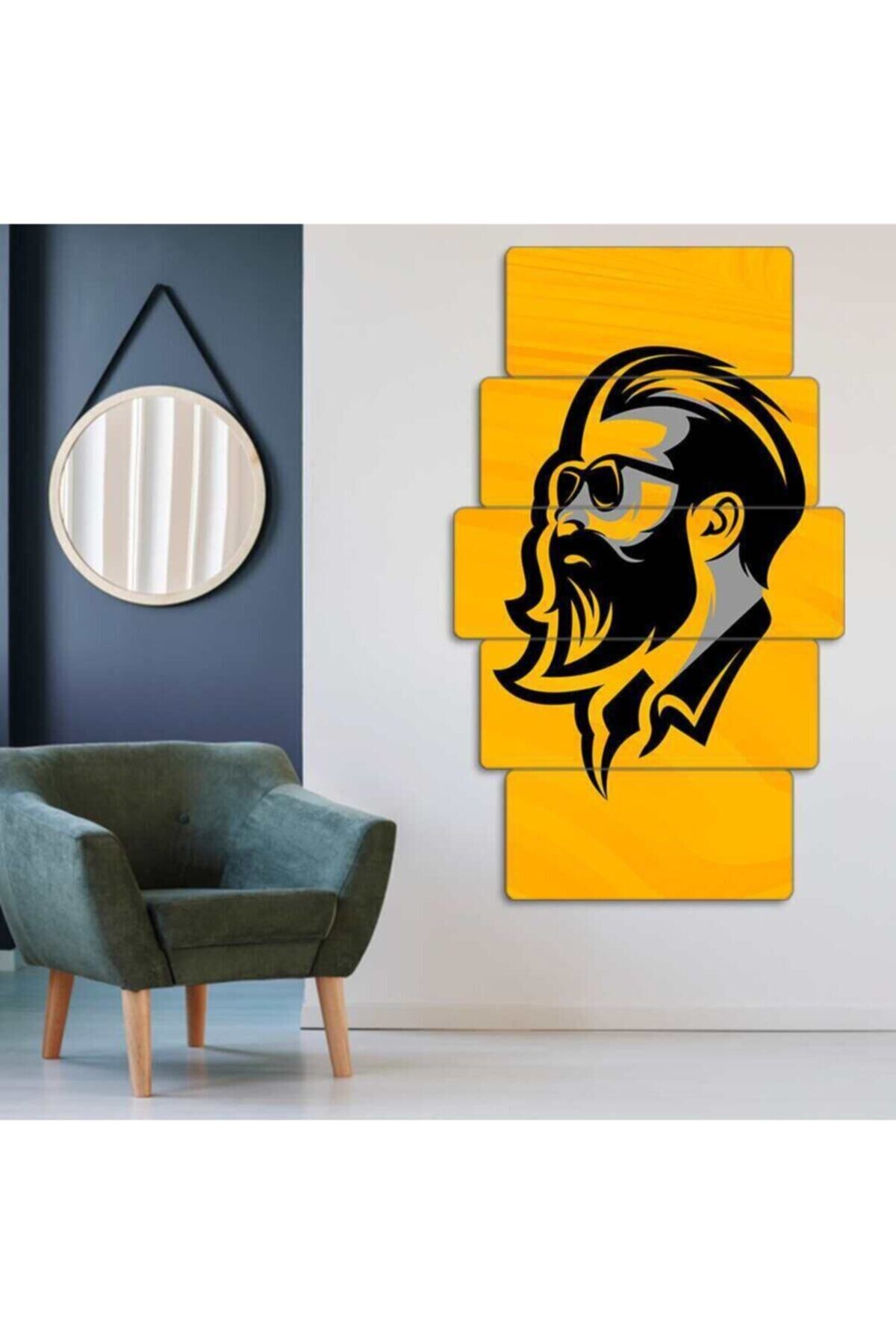 Sarıyla Gelen Tarz - 5 Parçalı Berber Tablo