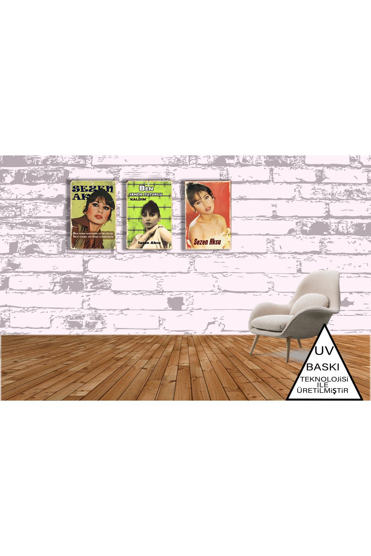 Sezen Aksu Sözler Temalı 3 Adet 20 x 30 CM MDF Tablo SET