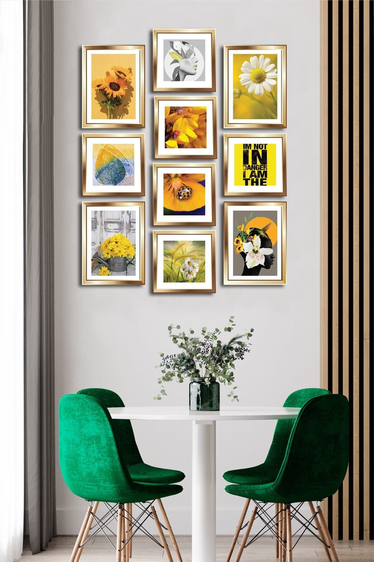 10 Parçalı Çerçeve Görünümlü Mdf Tablo Seti Flm184