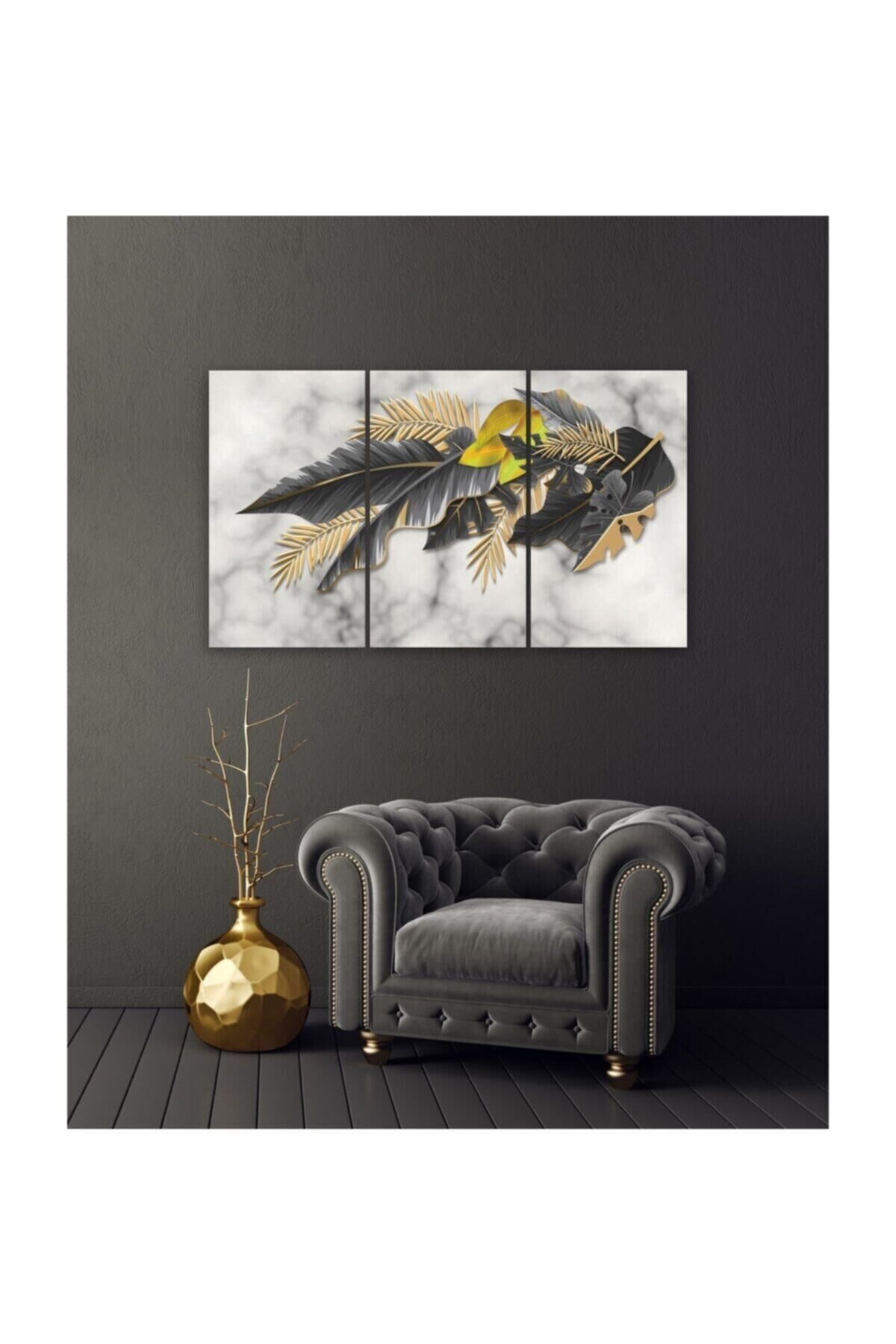 Hediyelik,dekoratif- Mermer Desen 3 Parça Mdf Tablo