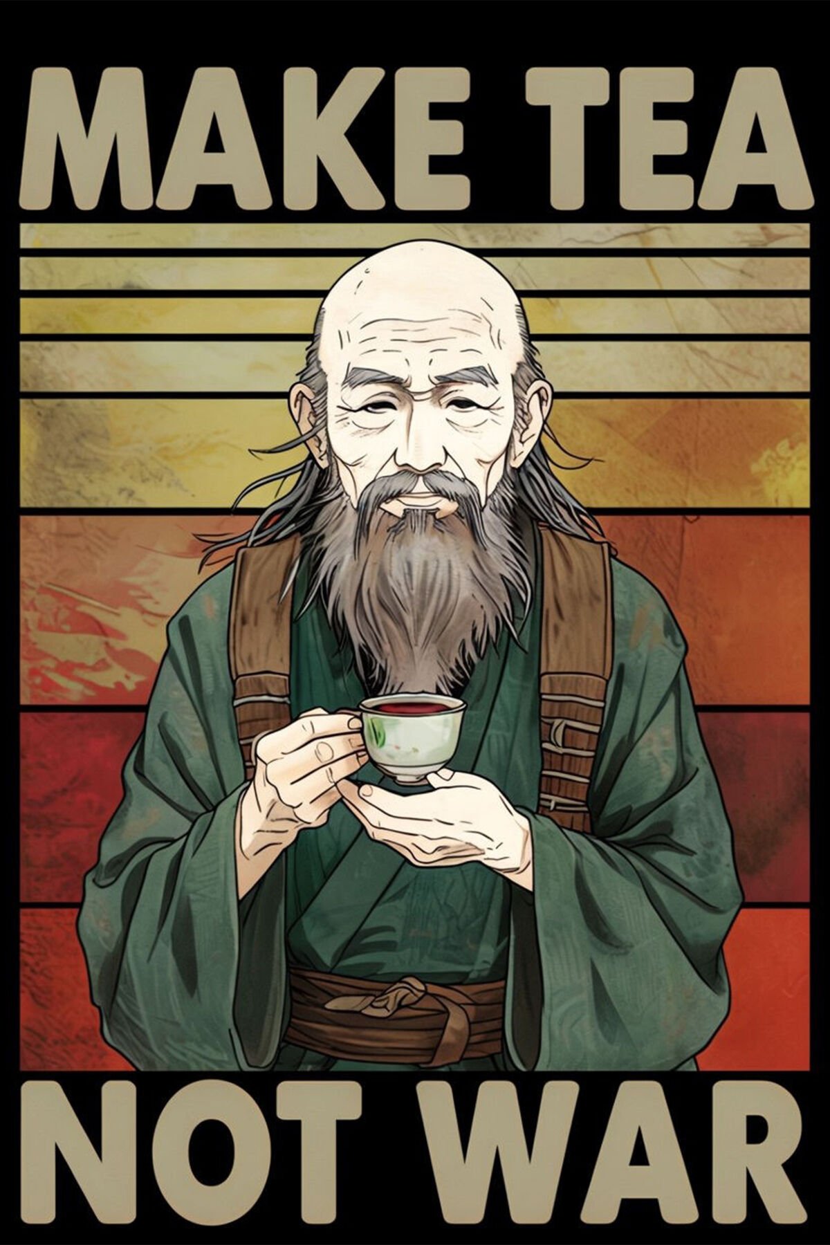 Make Tea Retro Ahşap Dekorasyon Poster, Tablo (20x30) cm